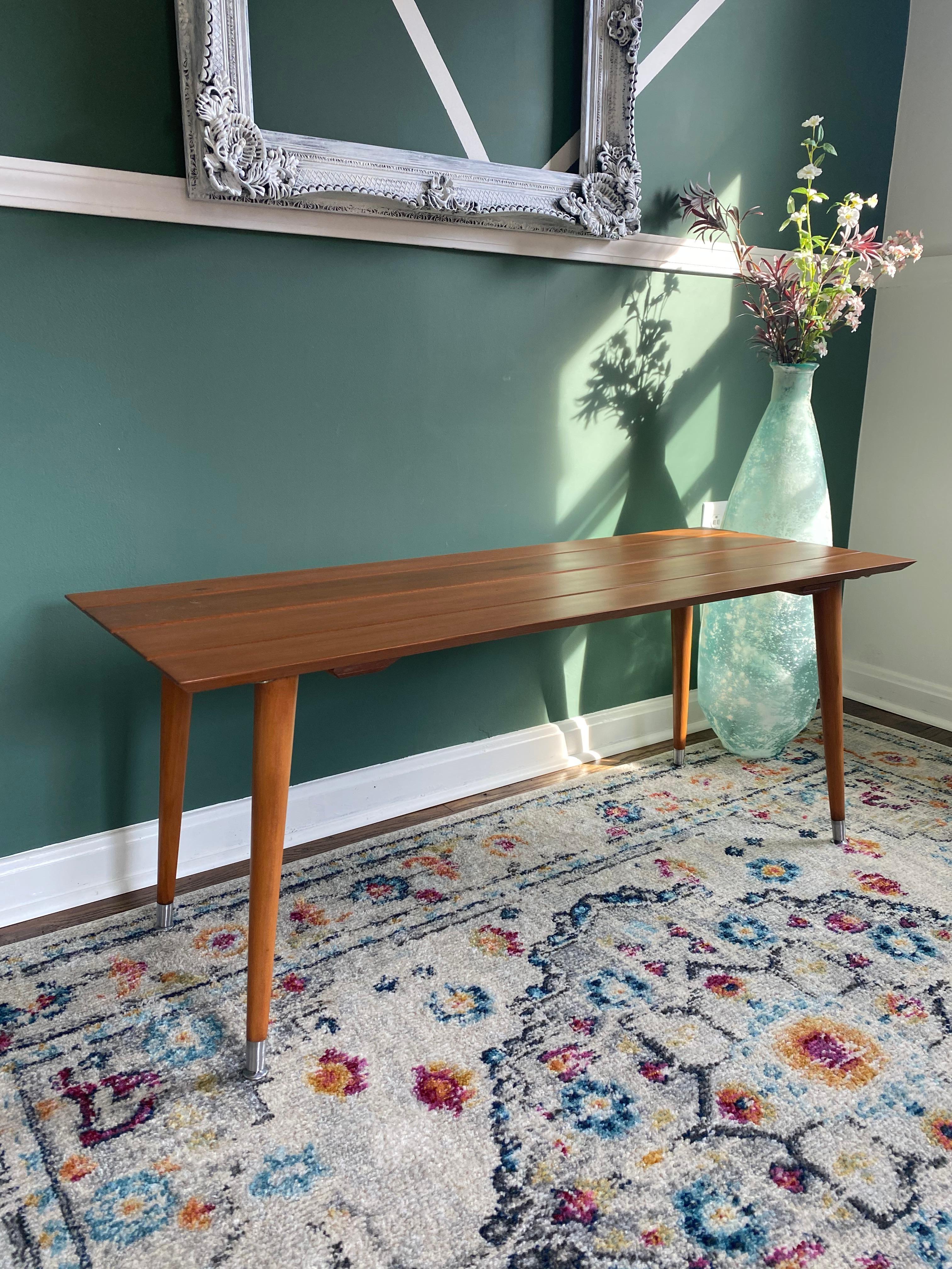Mid-Century Modern Teak Danish Bench Table For Sale 1
