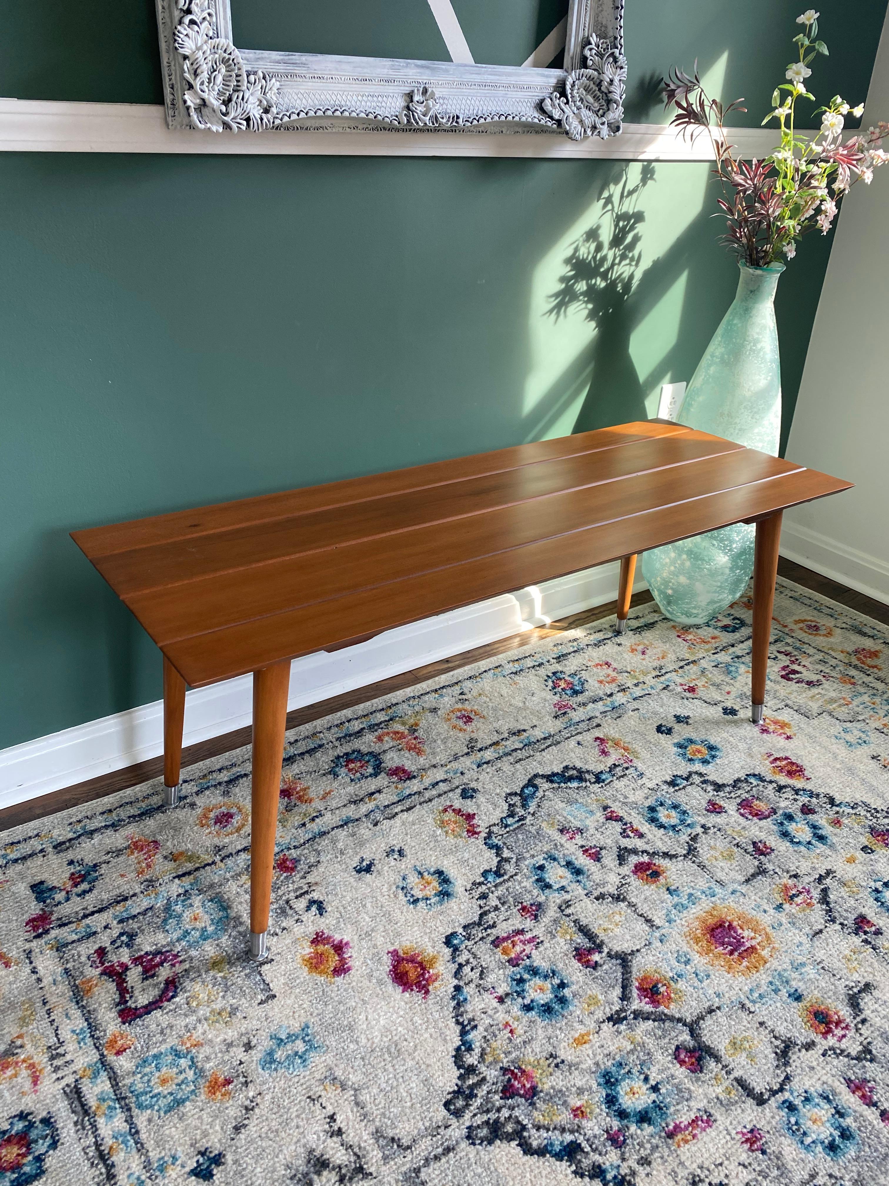 Mid-Century Modern Teak Danish Bench Table For Sale 2