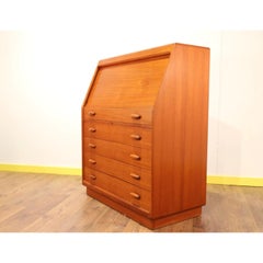 Mid Century Modern Teak Danish Bureau Secretaire by Dyrlund Work Desk Vintage