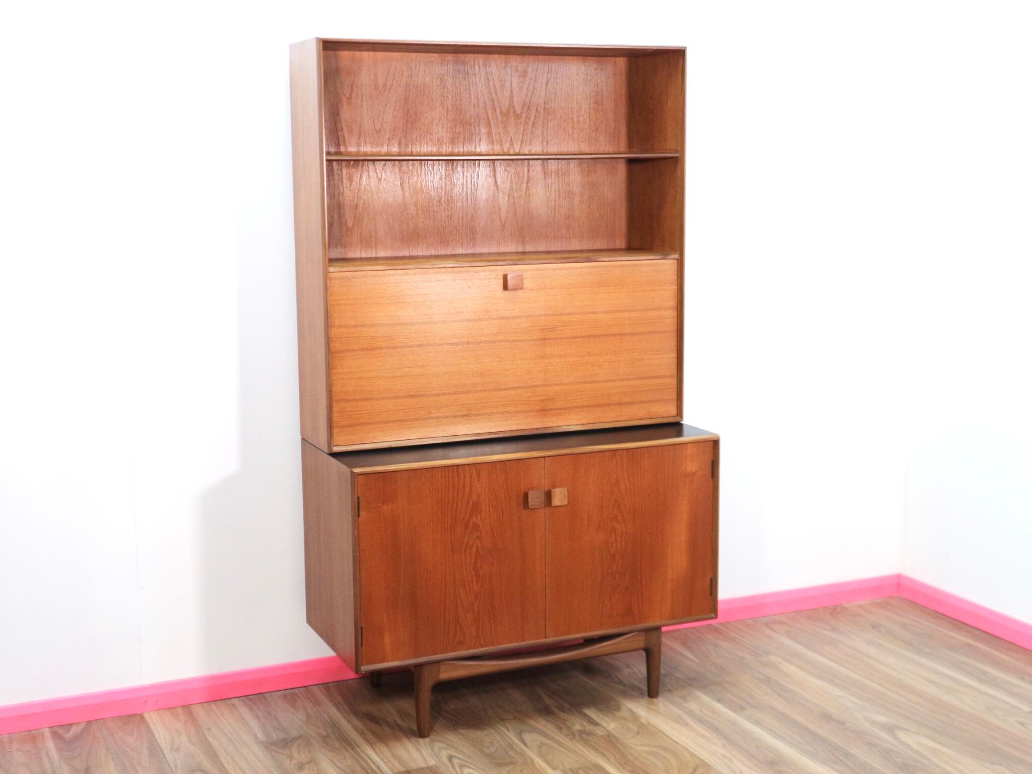 Mid-Century Modern Mid Century Modern Teak Danish Design Kofod Larsen Wall Unit Bar Bureau