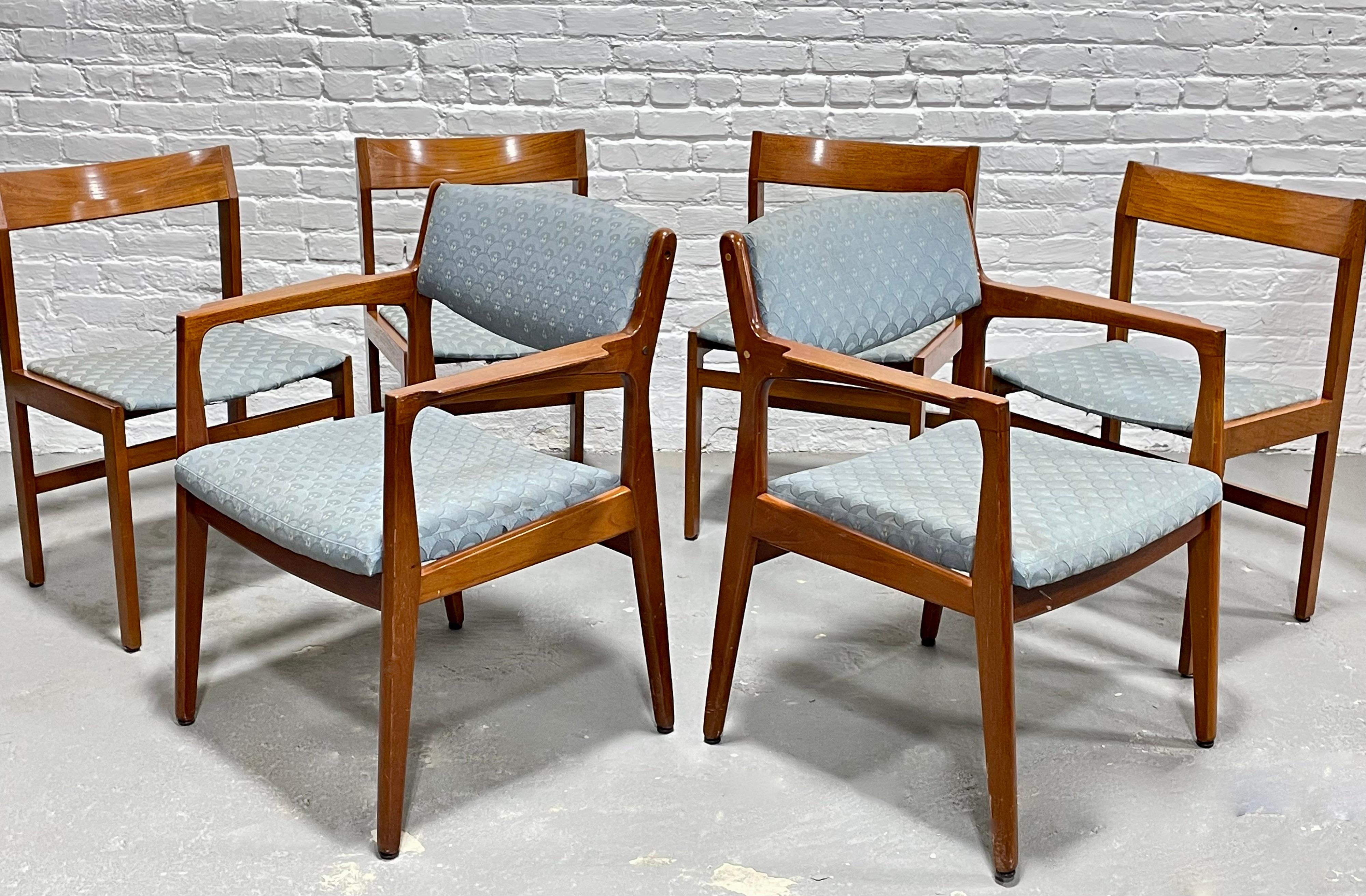 Wood Mid Century MODERN Teak DANISH Dining CHAIRS by Knud Andersen for Jensen, Set of For Sale