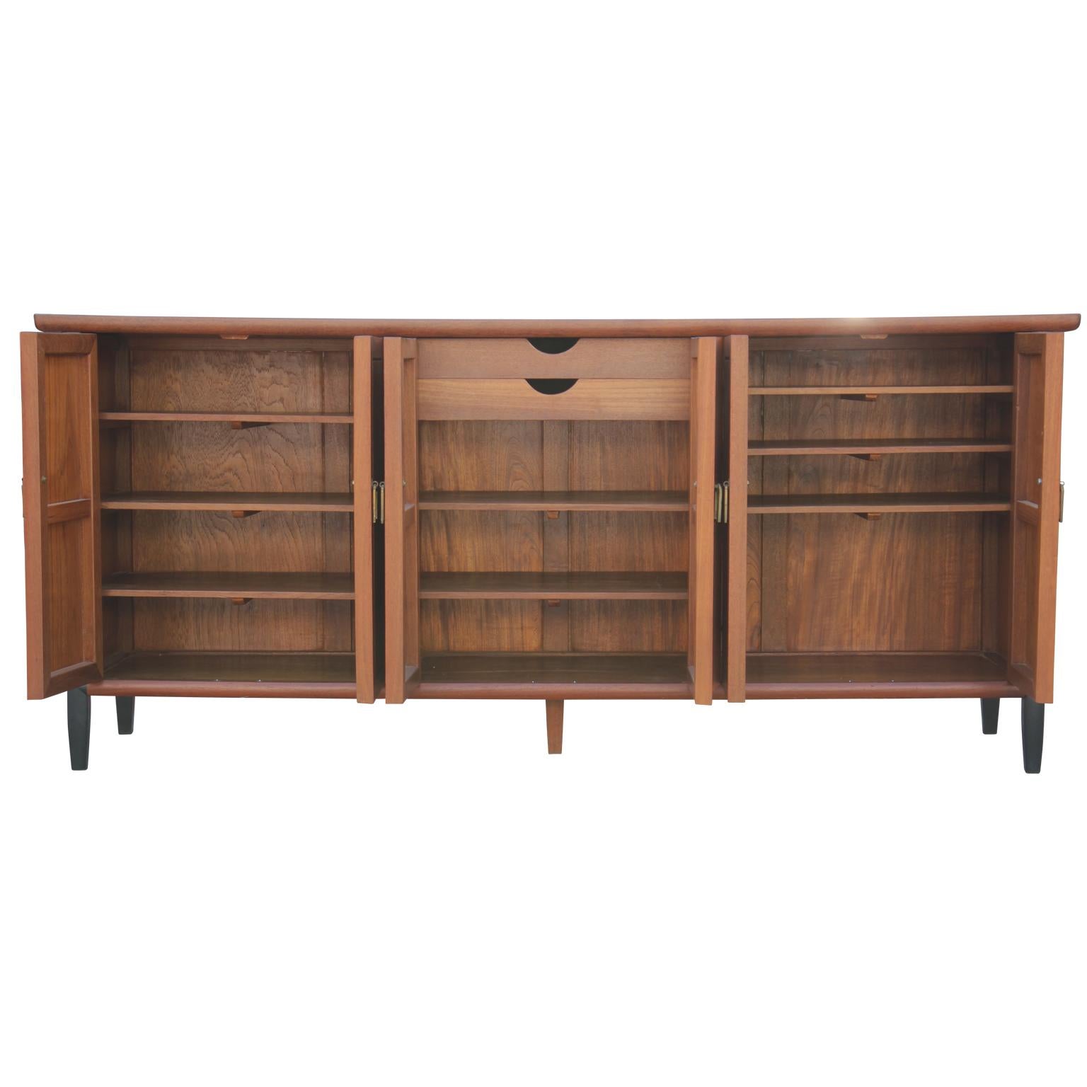 Mid-Century Modern Teak Danish Two-Tone Sideboard or Credenza 1