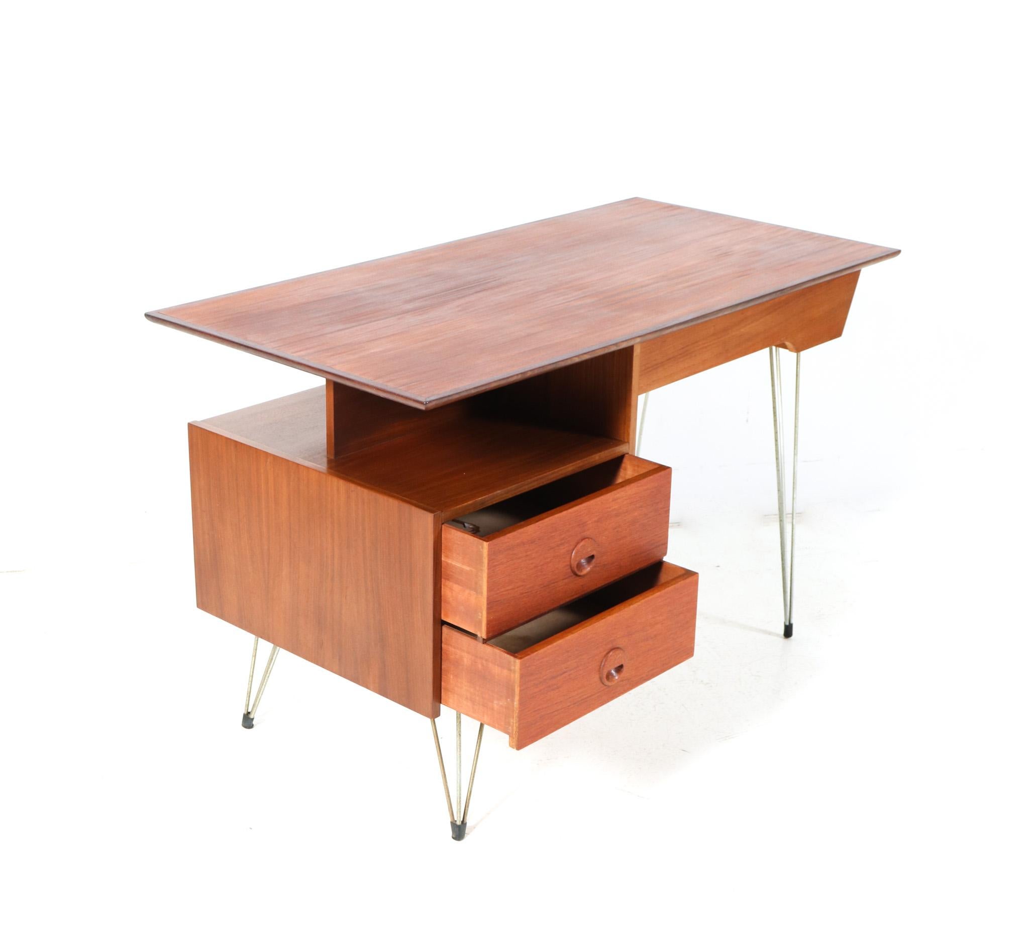 Dutch  Mid-Century Modern Teak  Desk or Writing Table by Louis van Teeffelen for WéBé For Sale