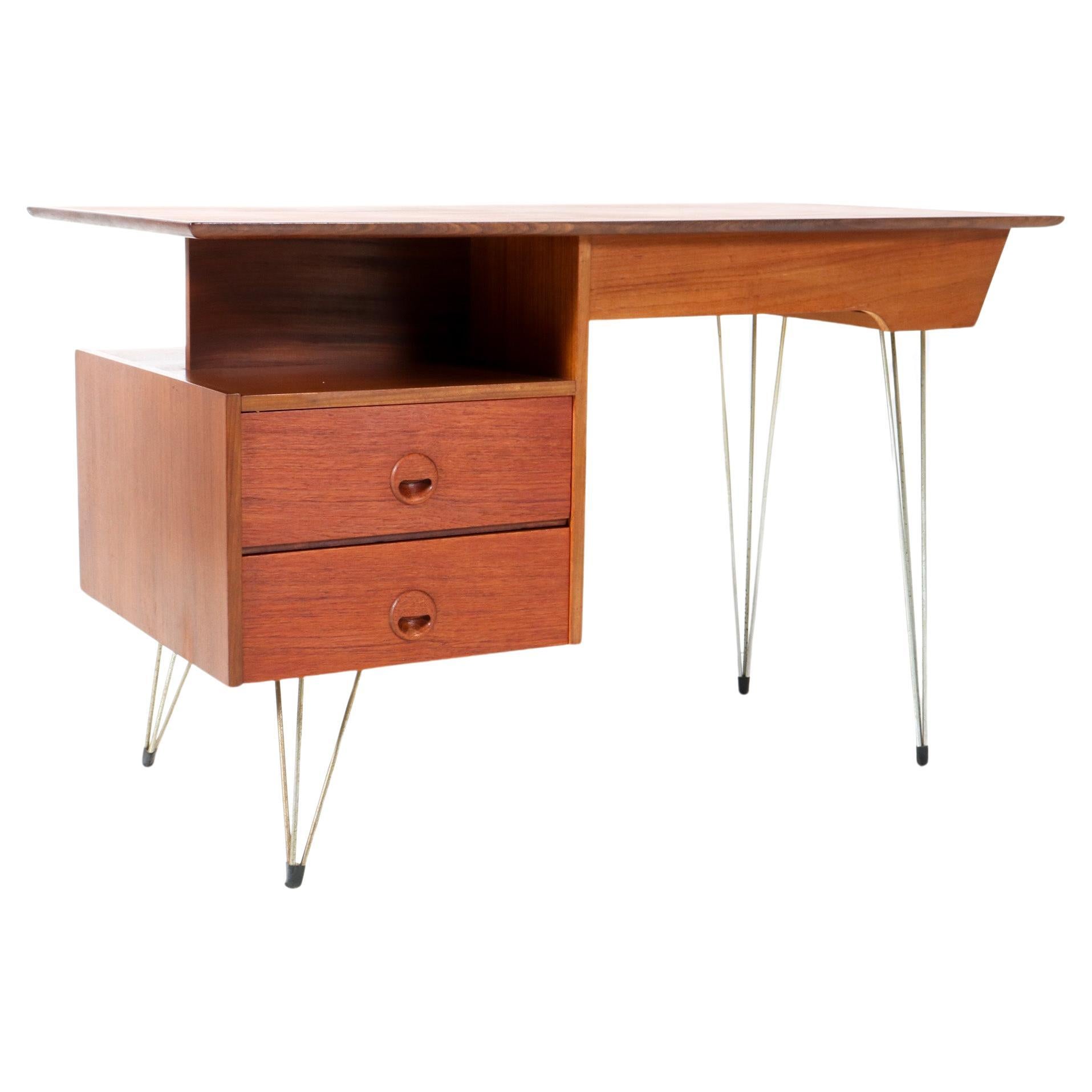  Mid-Century Modern Teak  Desk or Writing Table by Louis van Teeffelen for WéBé