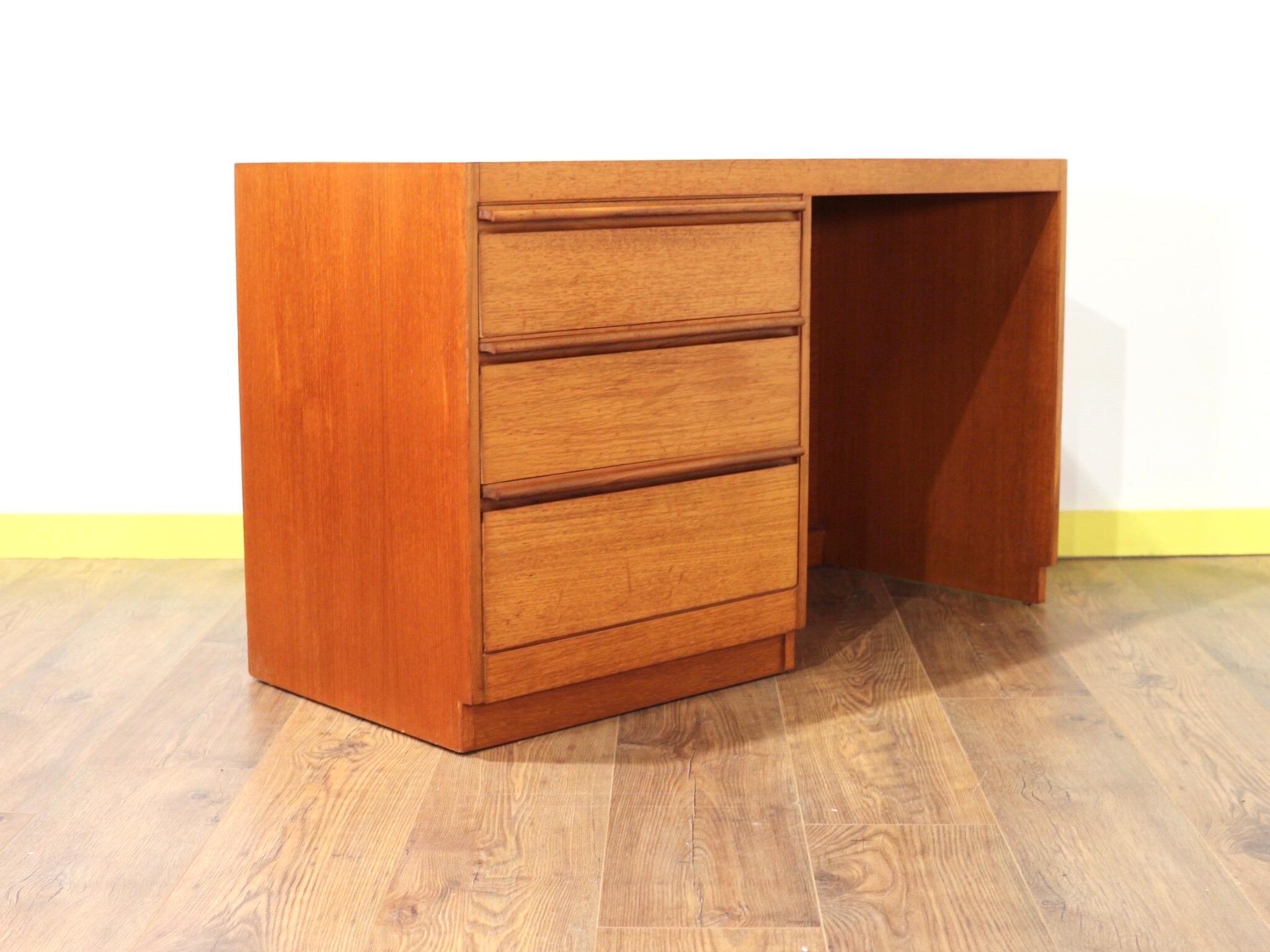 Mid-Century Modern Teak Desk Vanity and Stool by Beithcraft of Scotland 2