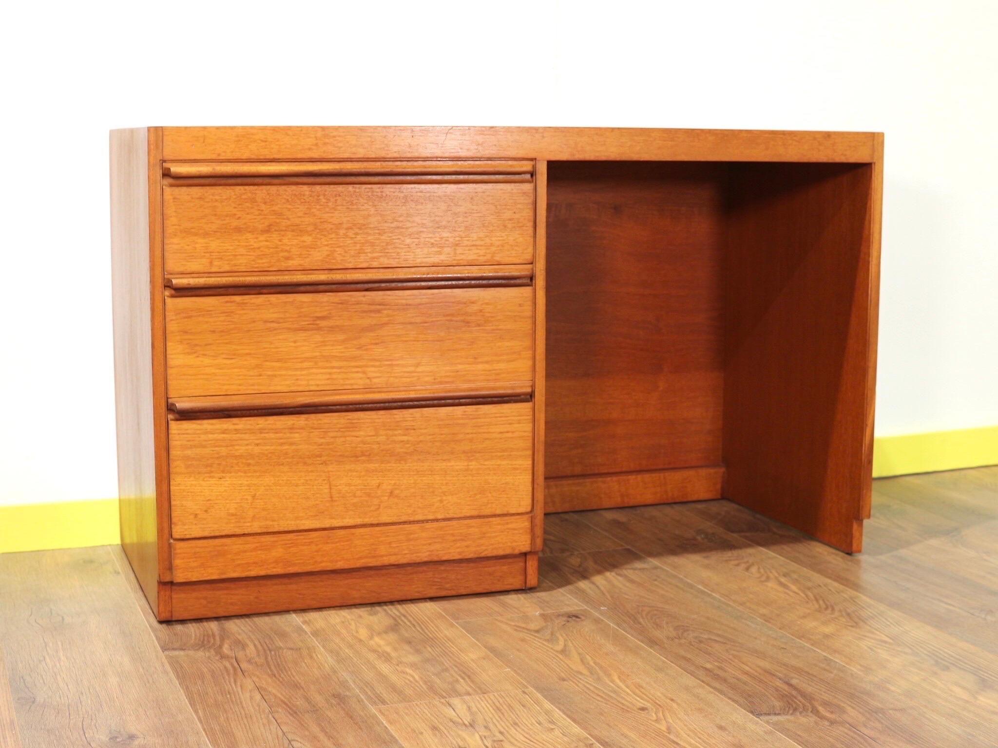 Mid-Century Modern Teak Desk Vanity and Stool by Beithcraft of Scotland 6