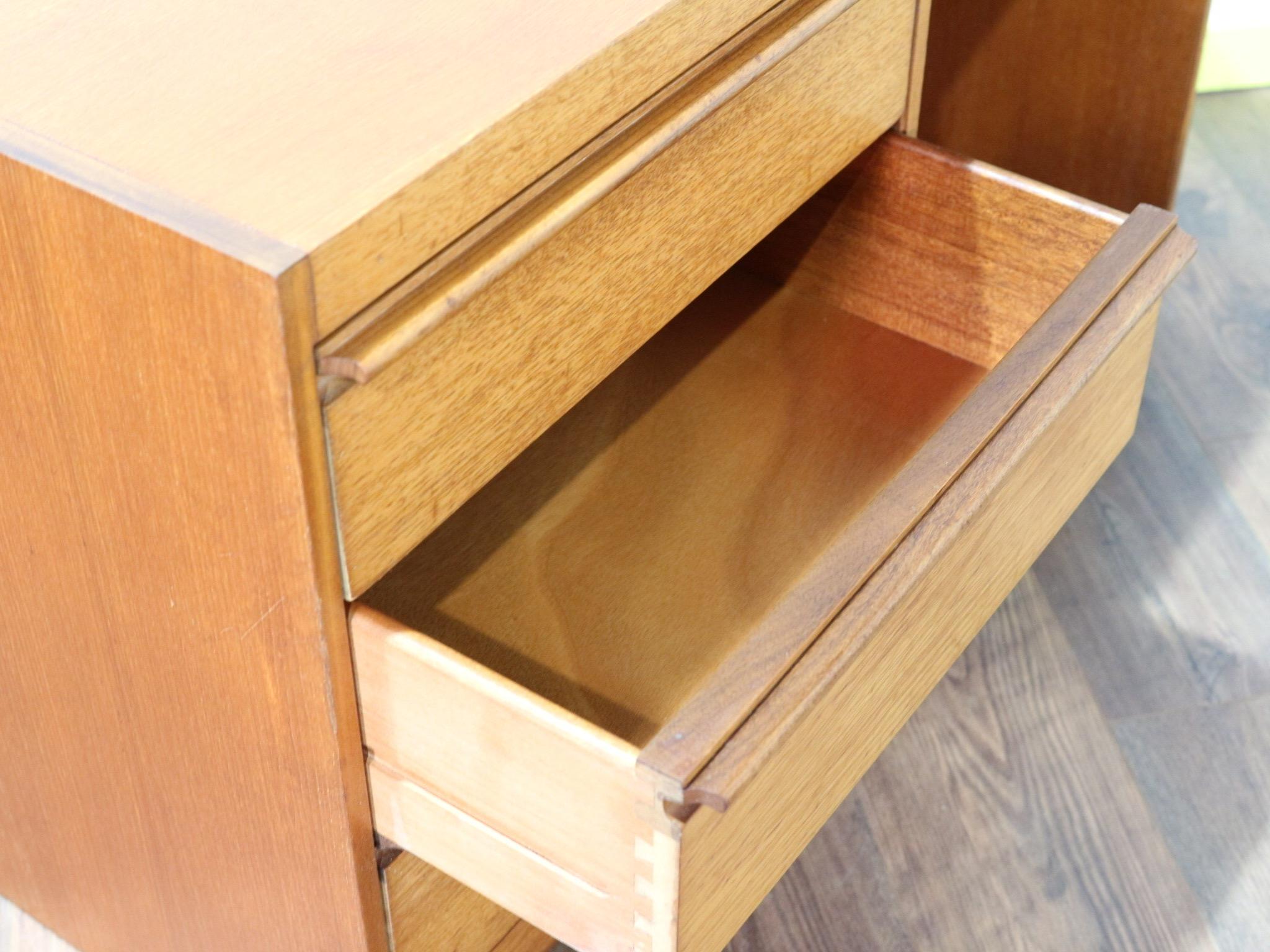 British Mid-Century Modern Teak Desk Vanity and Stool by Beithcraft of Scotland