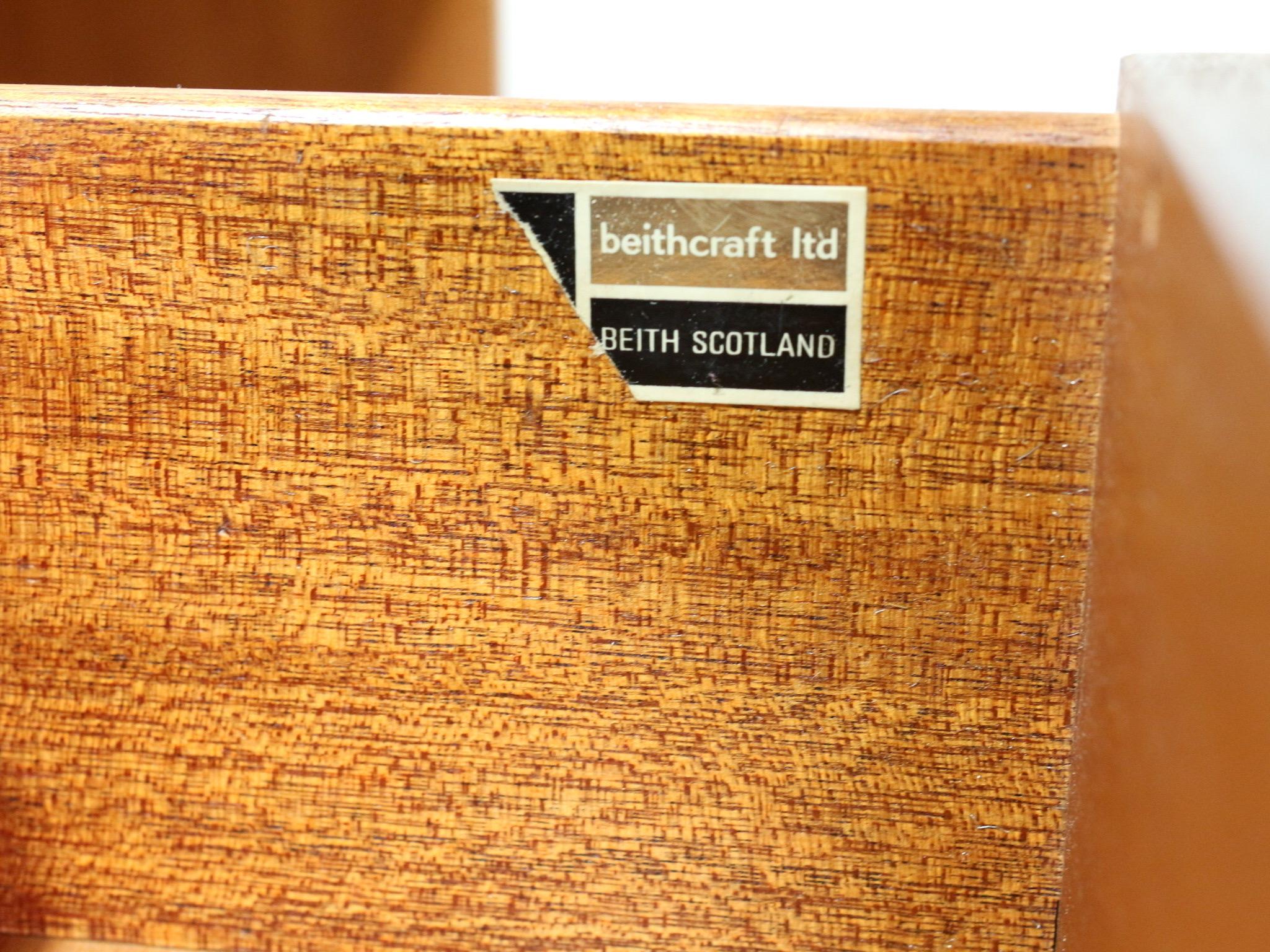 20th Century Mid-Century Modern Teak Desk Vanity and Stool by Beithcraft of Scotland