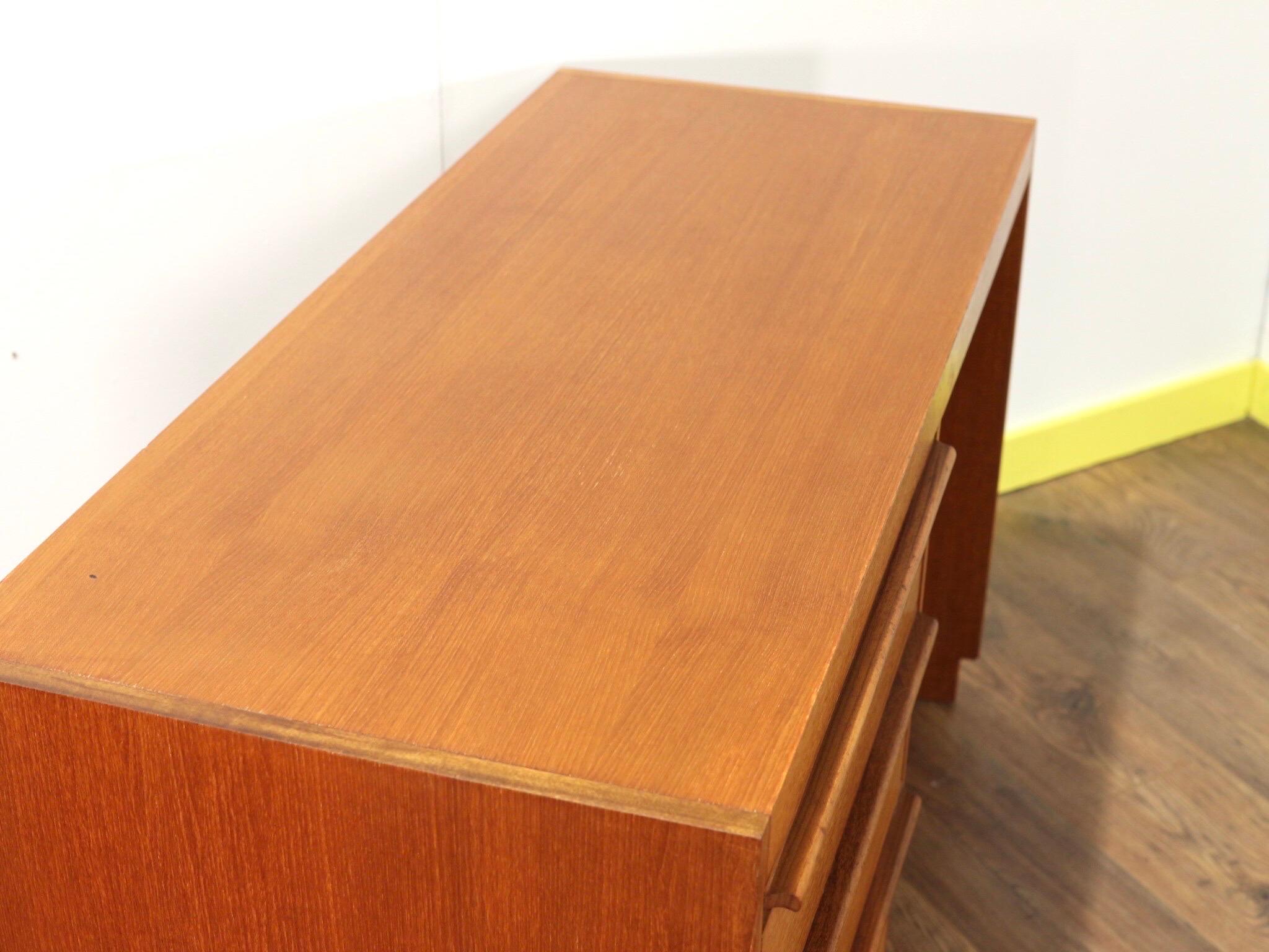Mid-Century Modern Teak Desk Vanity and Stool by Beithcraft of Scotland 1