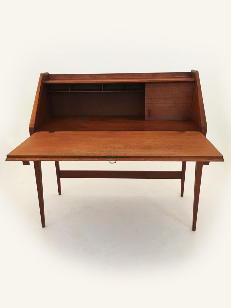 German Mid-Century Modern Teak Desk, Writing Table by Walter Wirz for Wilhelm Renz For Sale