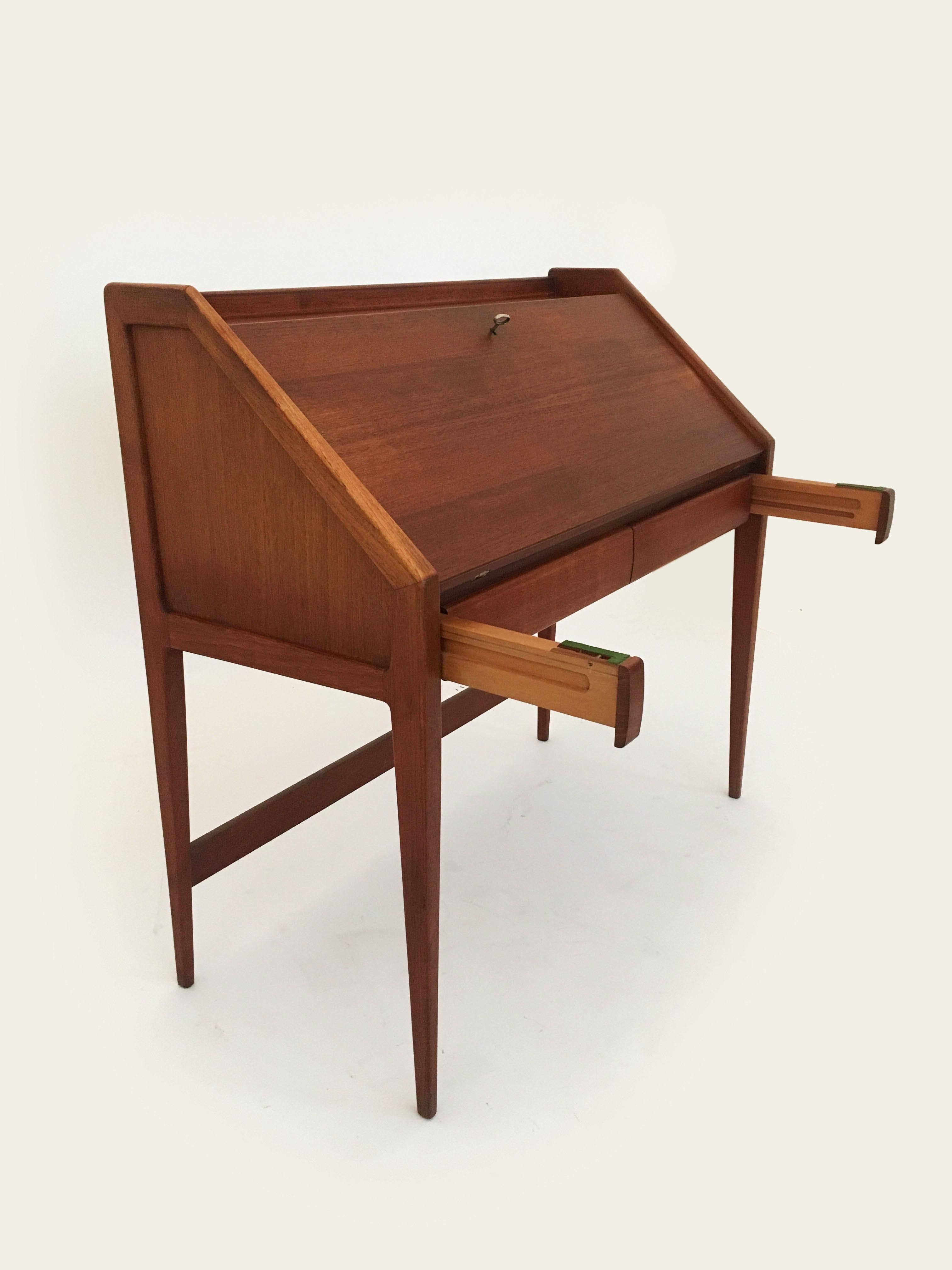 German Mid-Century Modern Teak Desk, Writing Table by Walter Wirz for Wilhelm Renz For Sale