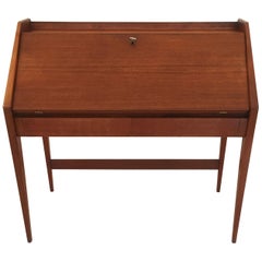 Mid-Century Modern Teak Desk, Writing Table by Walter Wirz for Wilhelm Renz