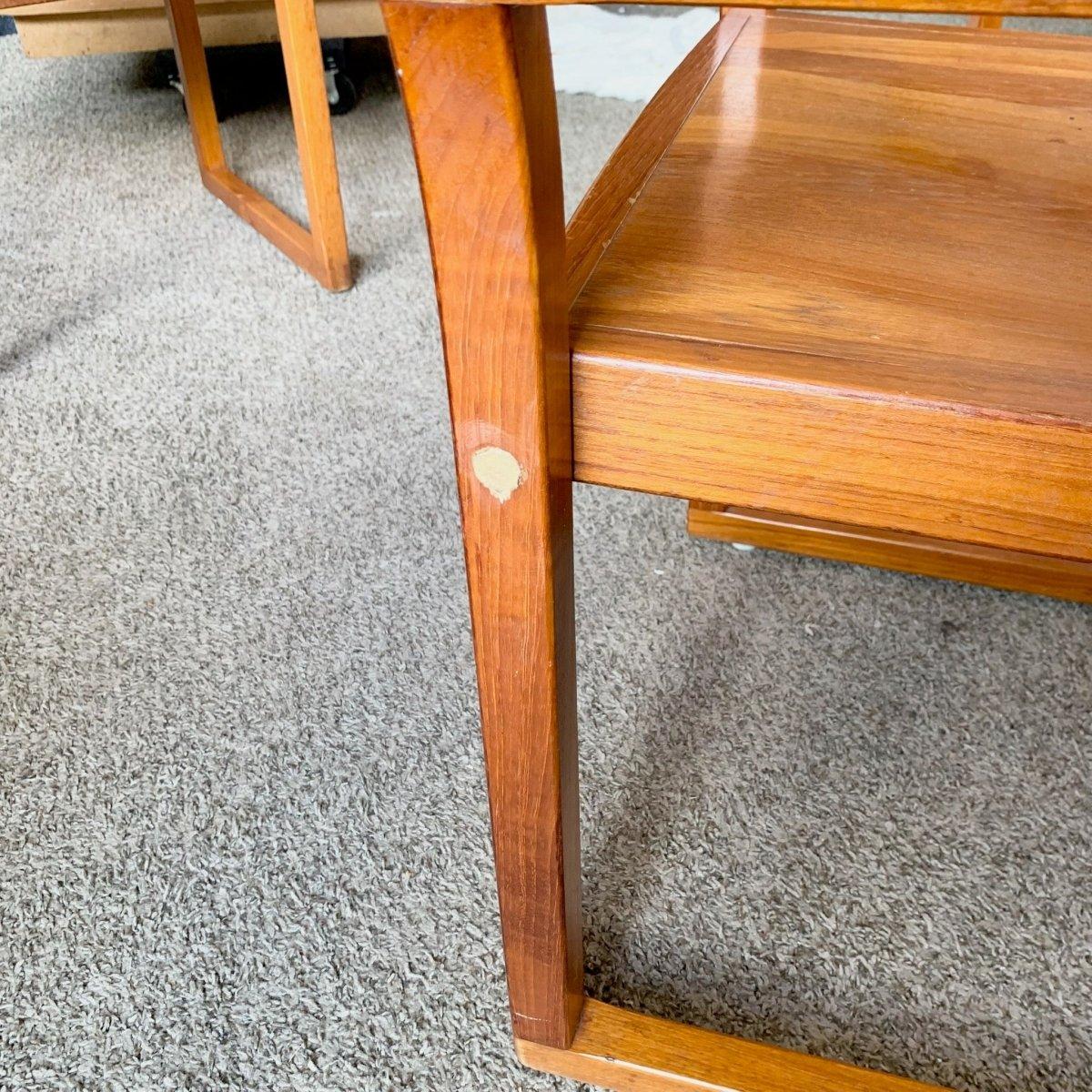 American Mid Century Modern Teak Dining Arm Chairs - Set of 4 For Sale