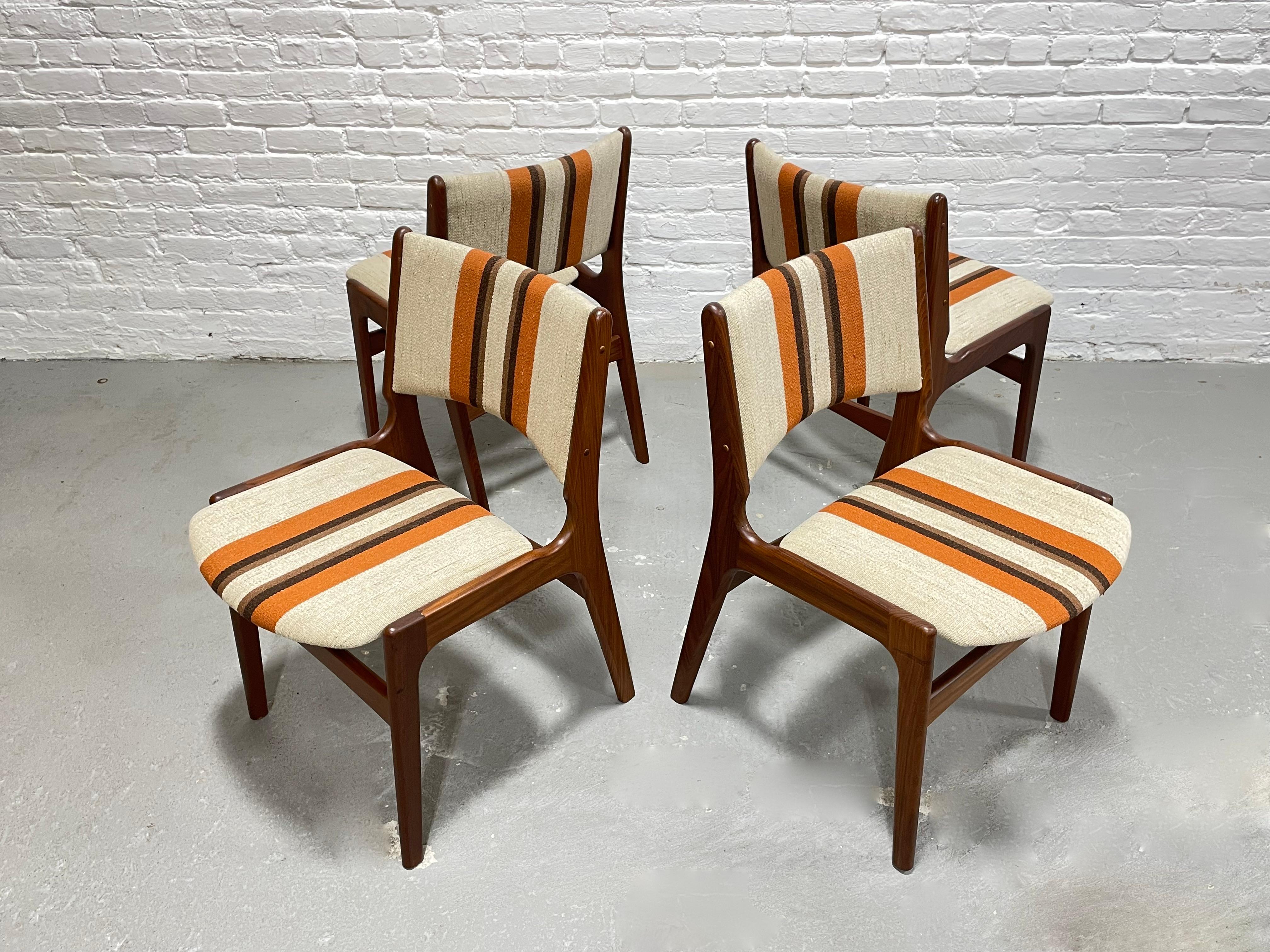Mid Century MODERN Teak DINING CHAIRS by Erik Buch, Set of 4 In Good Condition For Sale In Weehawken, NJ
