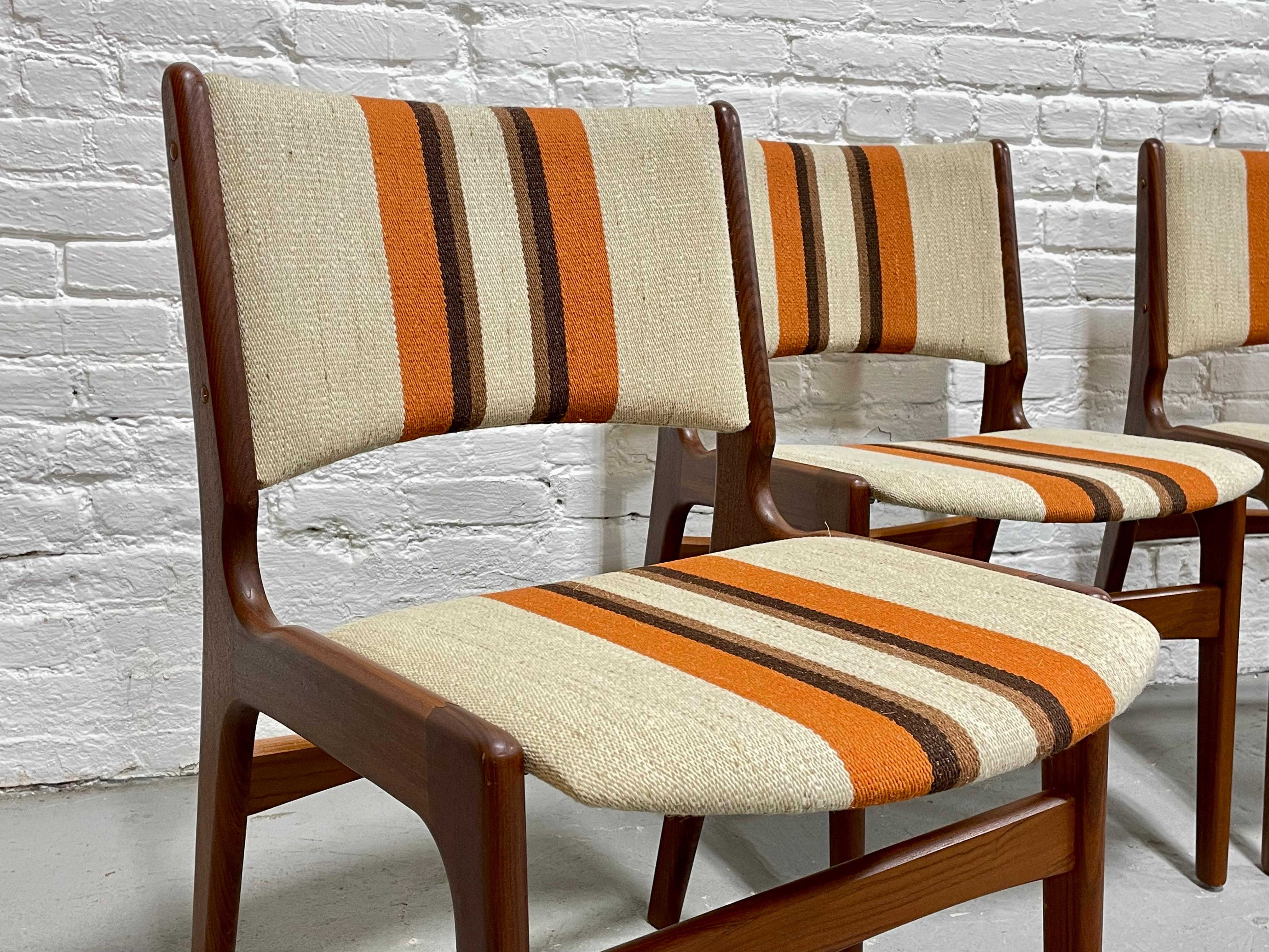 Mid-20th Century Mid Century MODERN Teak DINING CHAIRS by Erik Buch, Set of 4 For Sale