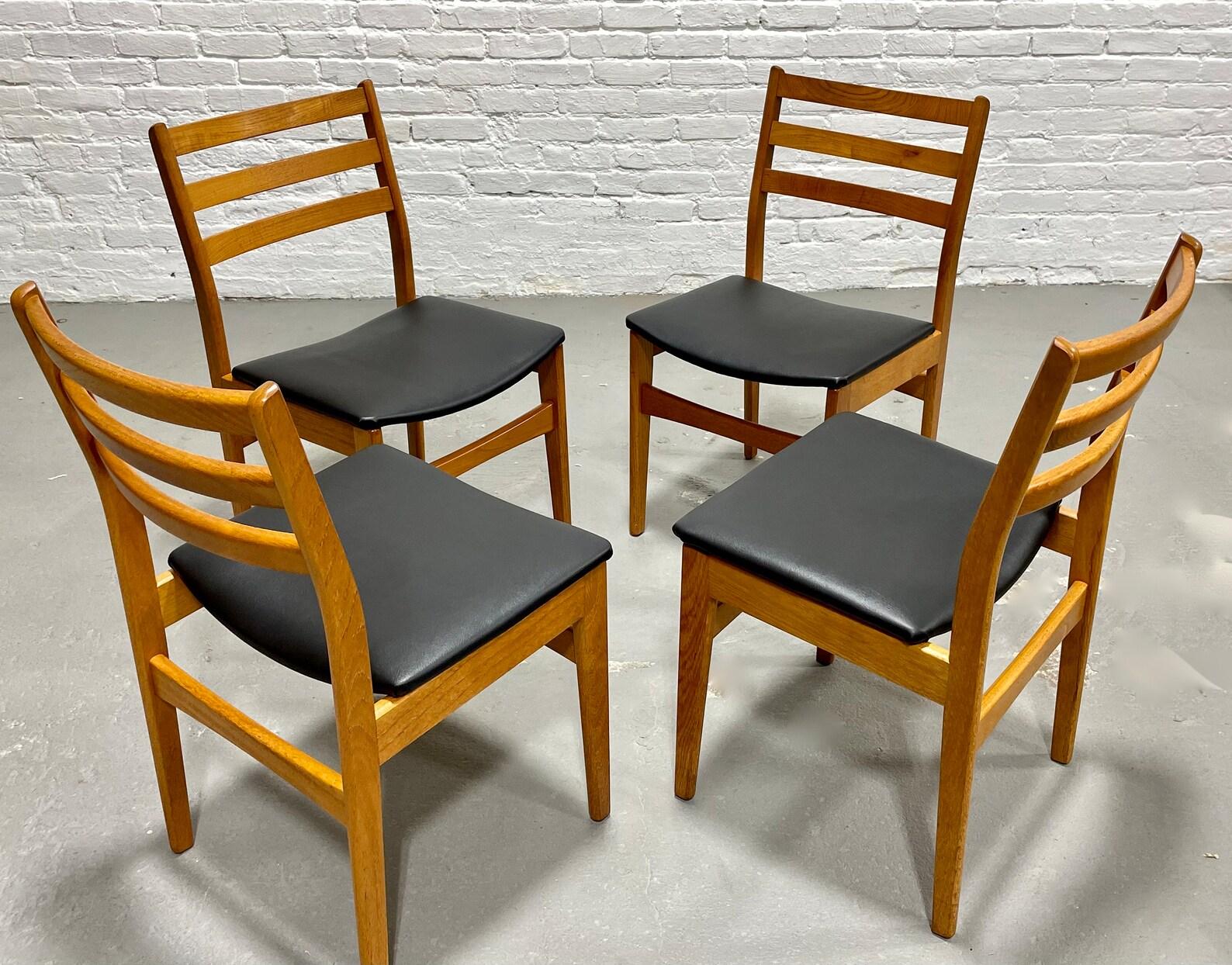 Mid-20th Century Mid-Century Modern Teak Dining Chairs by Nordic Furniture, Set of 4 For Sale
