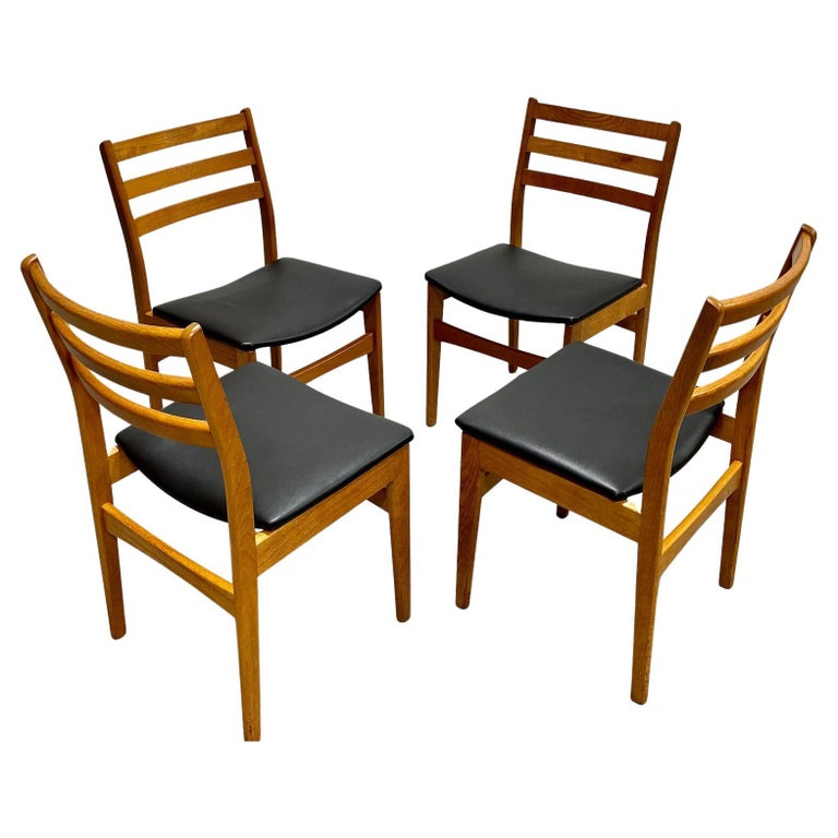 Mid Century MODERN Teak DINING CHAIRS by Nordic Furniture, Set of 4 For