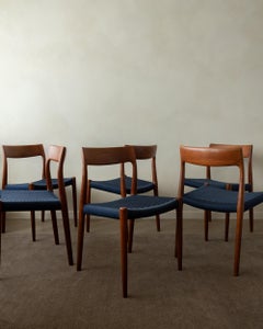 Mid Century Modern Teak Dining Chairs Model 77 by Niels Otto Møller, 1960s