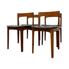 Mid-Century Modern Teak Dining Chairs UK Import – Set of 4 Danish Modern Style.