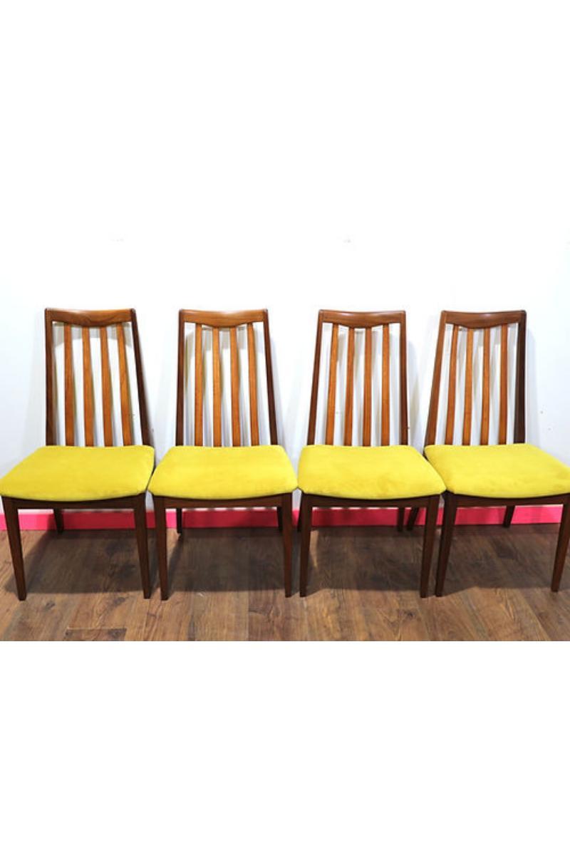 British Mid Century Modern Teak Dining Chairs x 6 By G Plan Danish Style
