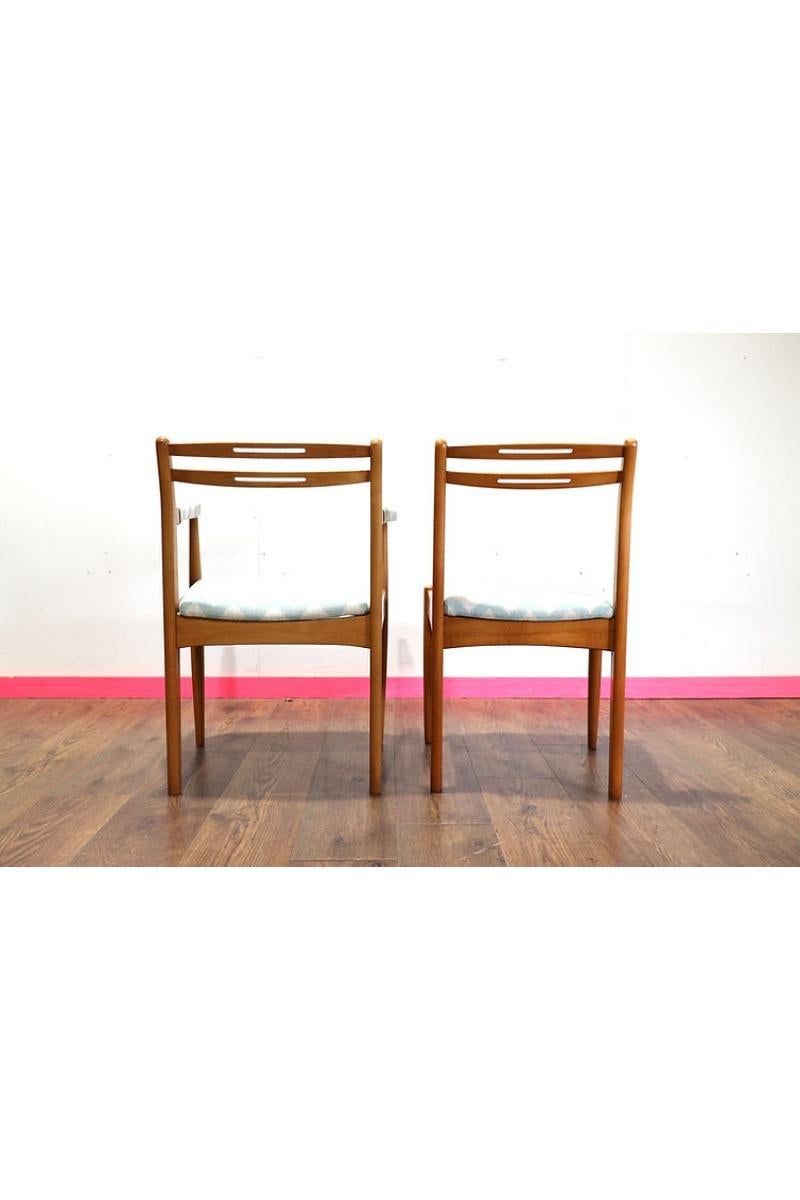 Wood Mid Century Modern Teak Dining Chairs x 6 By Morris of Glasgow Danish Style For Sale