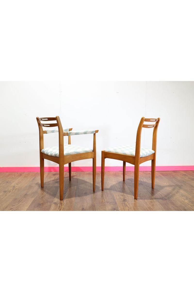 Mid Century Modern Teak Dining Chairs x 6 By Morris of Glasgow Danish Style For Sale 1