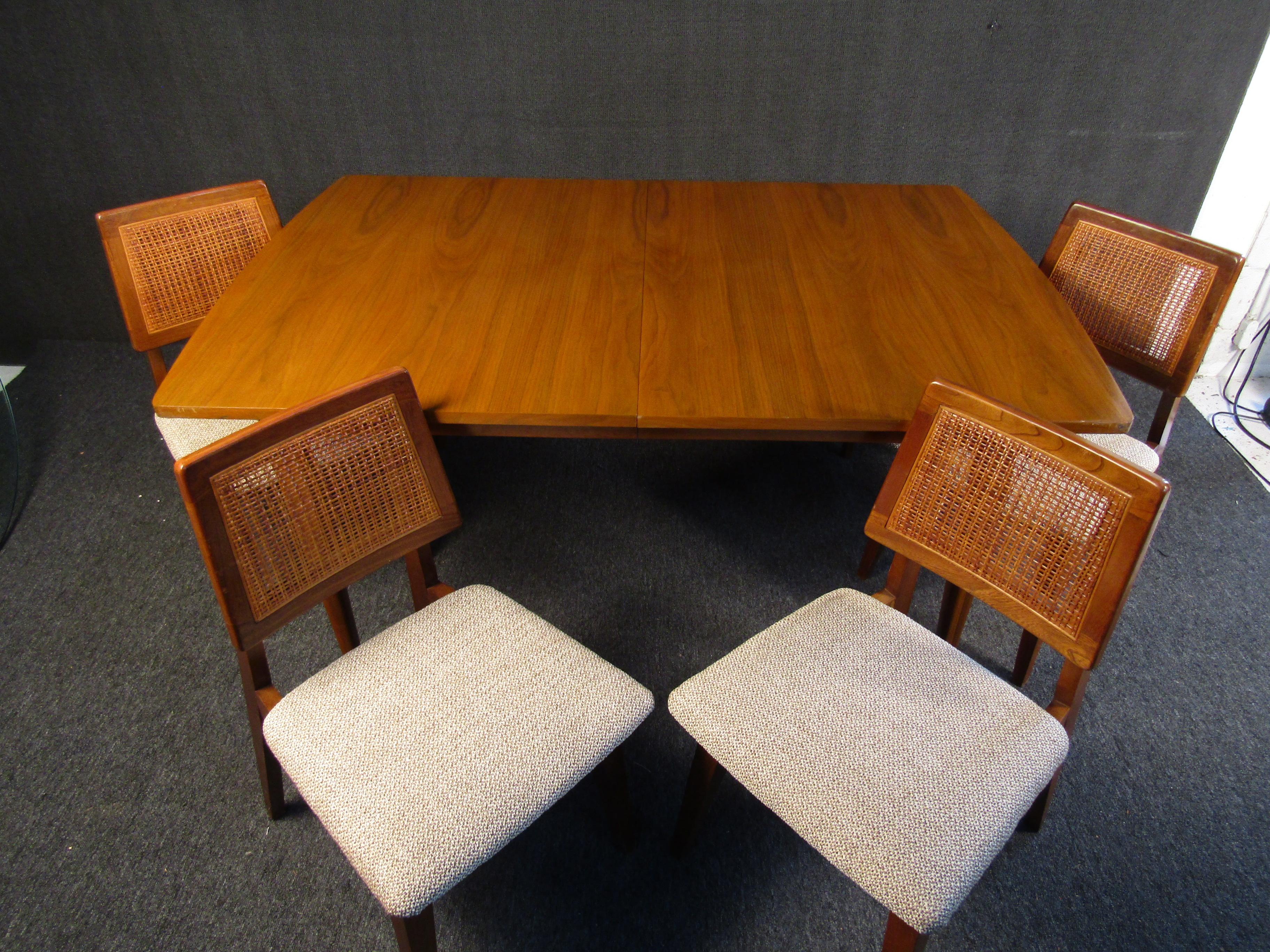 mid century modern teak dining table and chairs