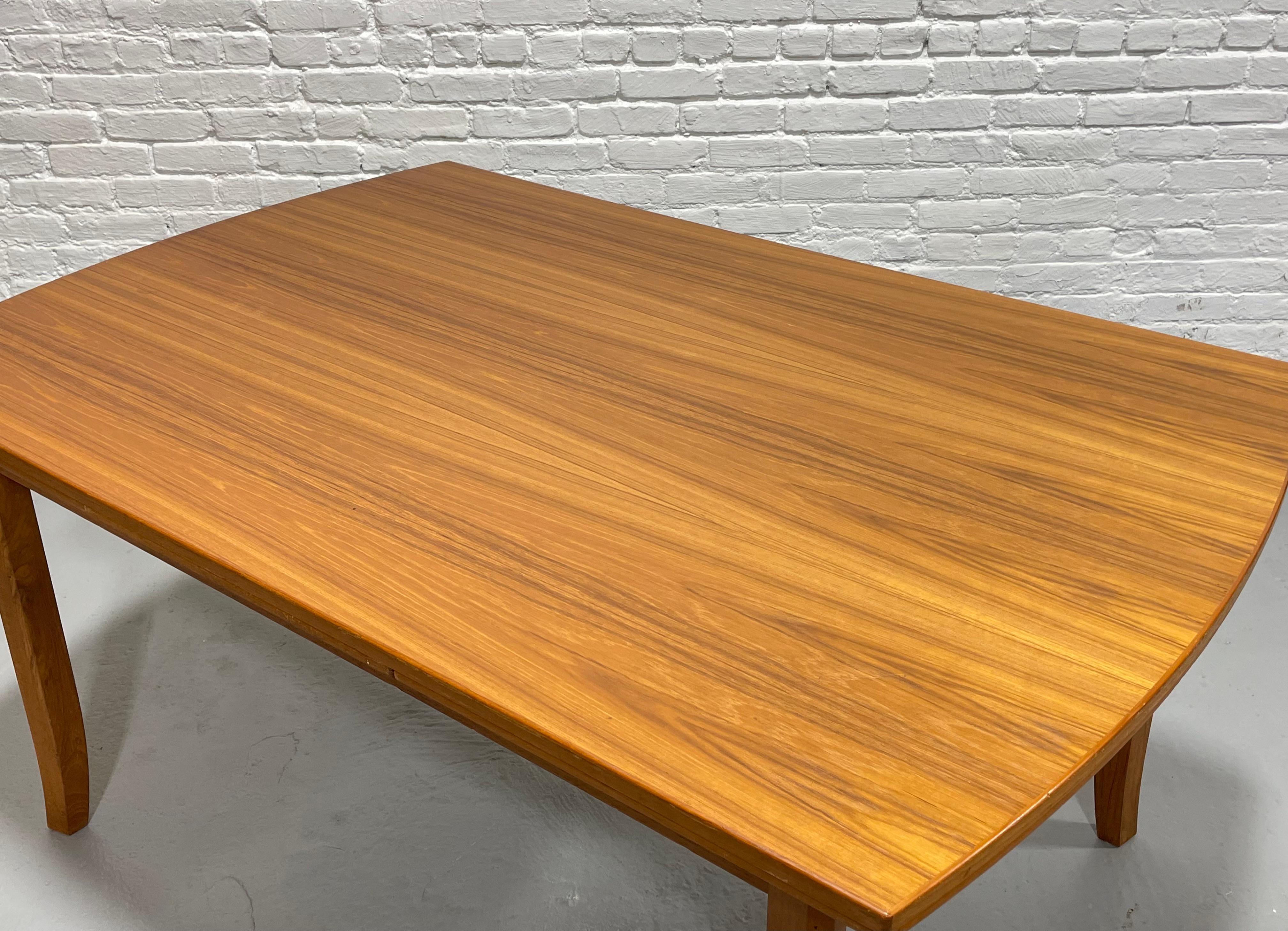 Mid Century MODERN Teak DINING TABLE + hidden leaves, c. 1960's 5