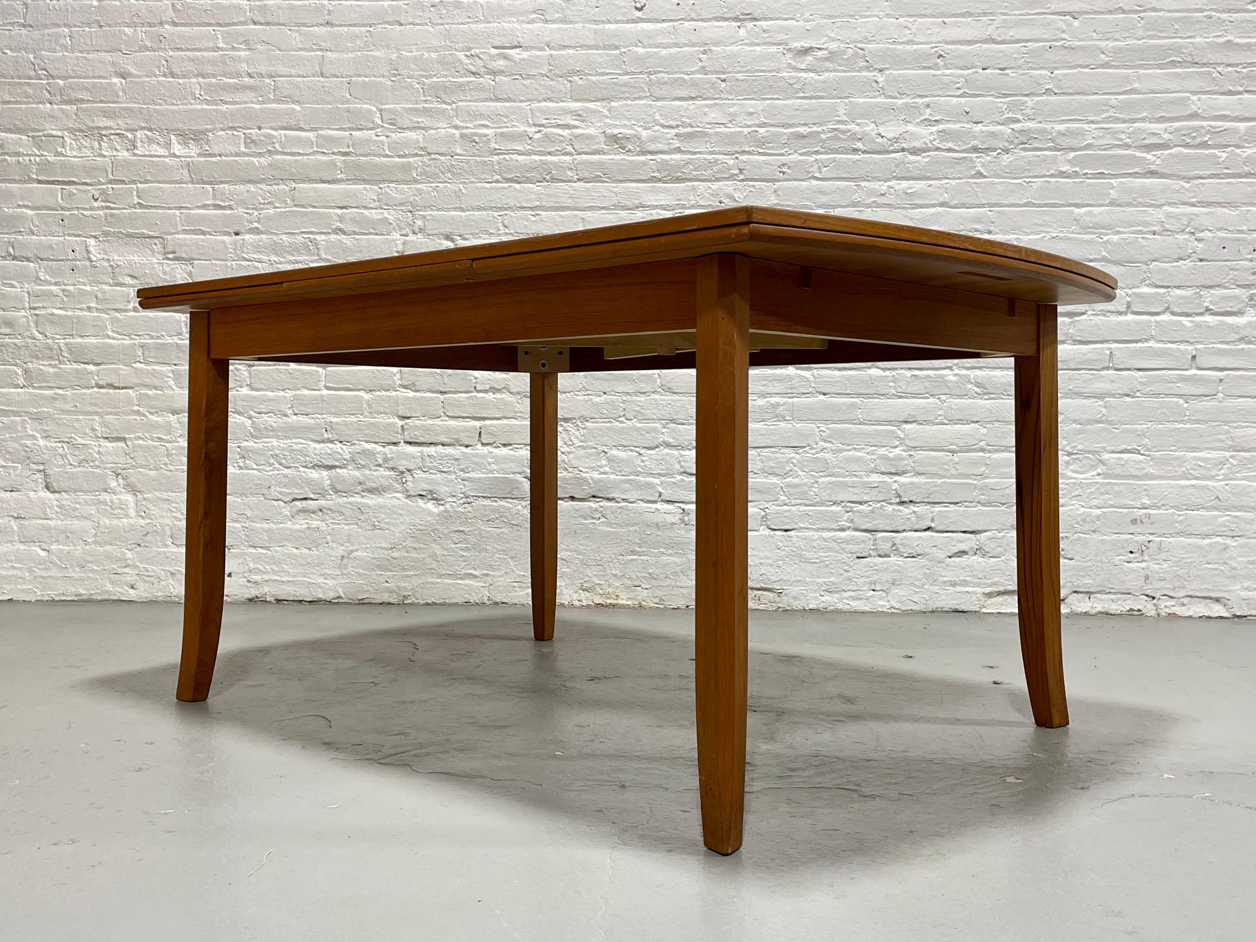 Mid Century MODERN Teak DINING TABLE + hidden leaves, c. 1960's 4