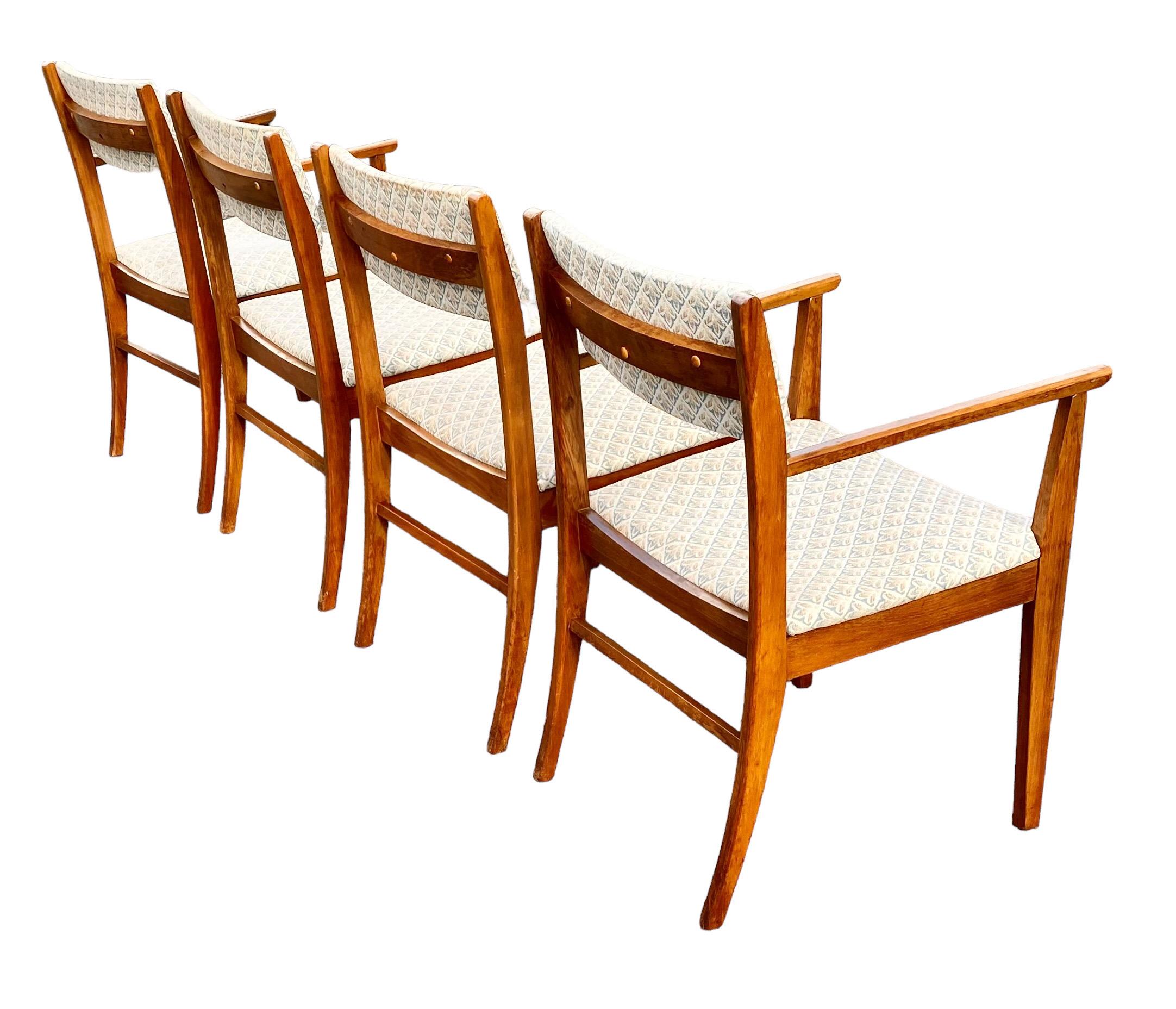 Mid-Century Modern Teak Dining Table, Two Leaves And Four Chairs 8