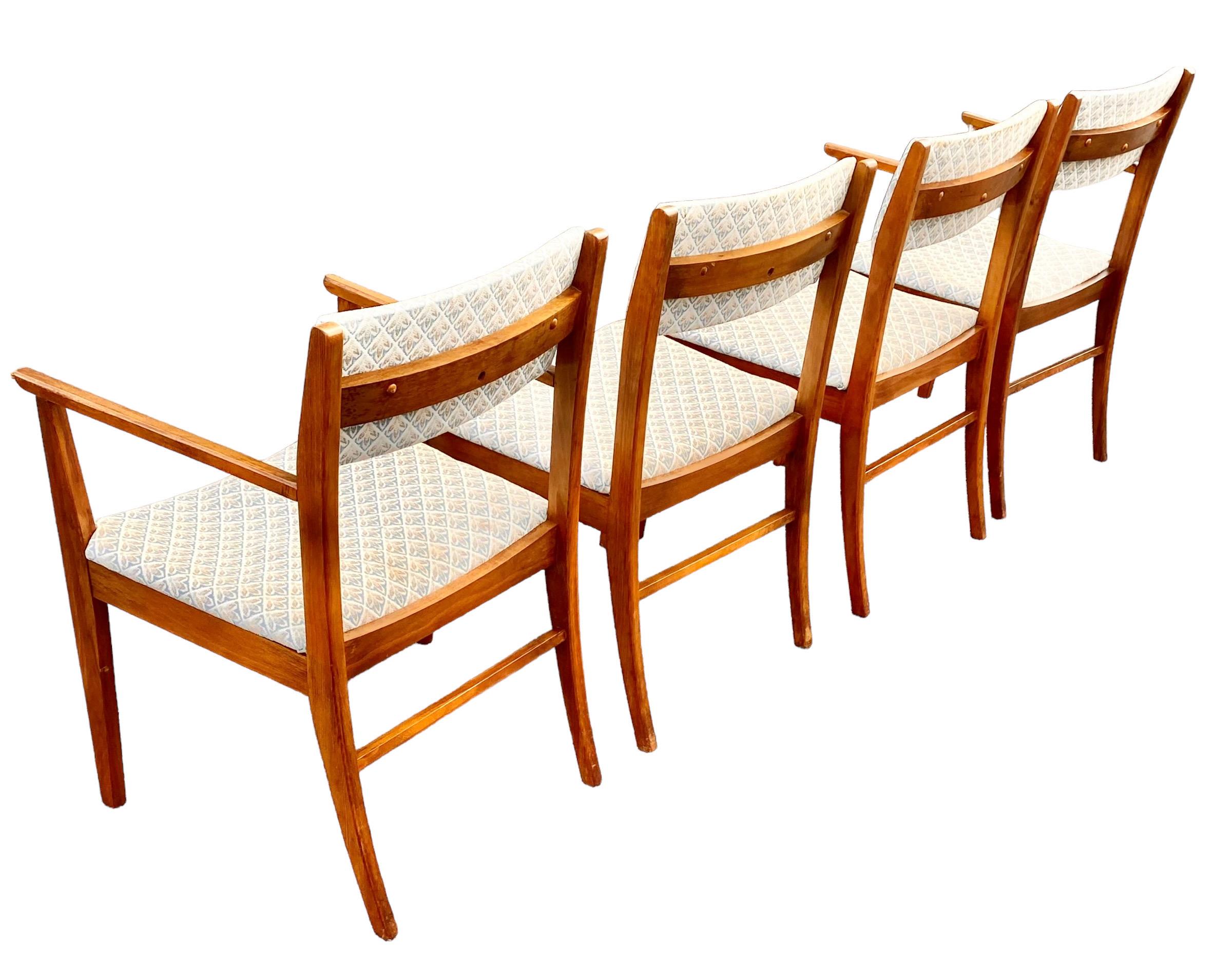 Mid-Century Modern Teak Dining Table, Two Leaves And Four Chairs 9