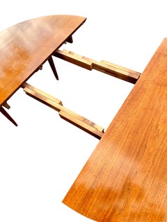 Mid-Century Modern Teak Dining Table, Two Leaves And Four Chairs