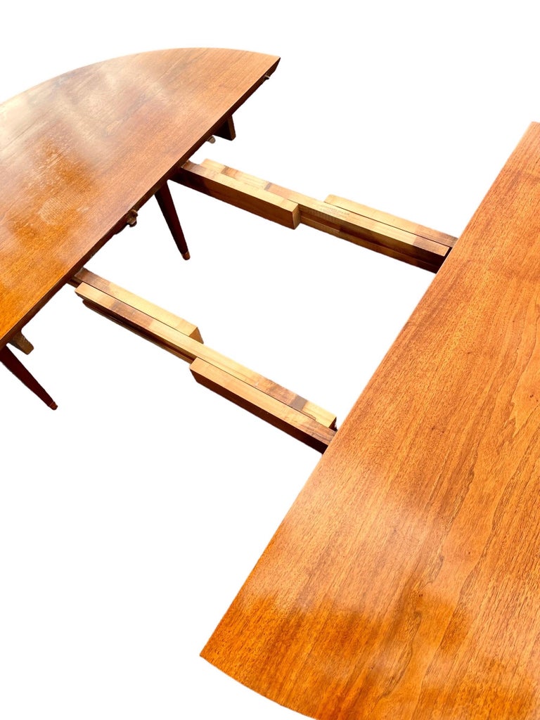 MidCentury Modern Teak Dining Table, Two Leaves And Four Chairs For