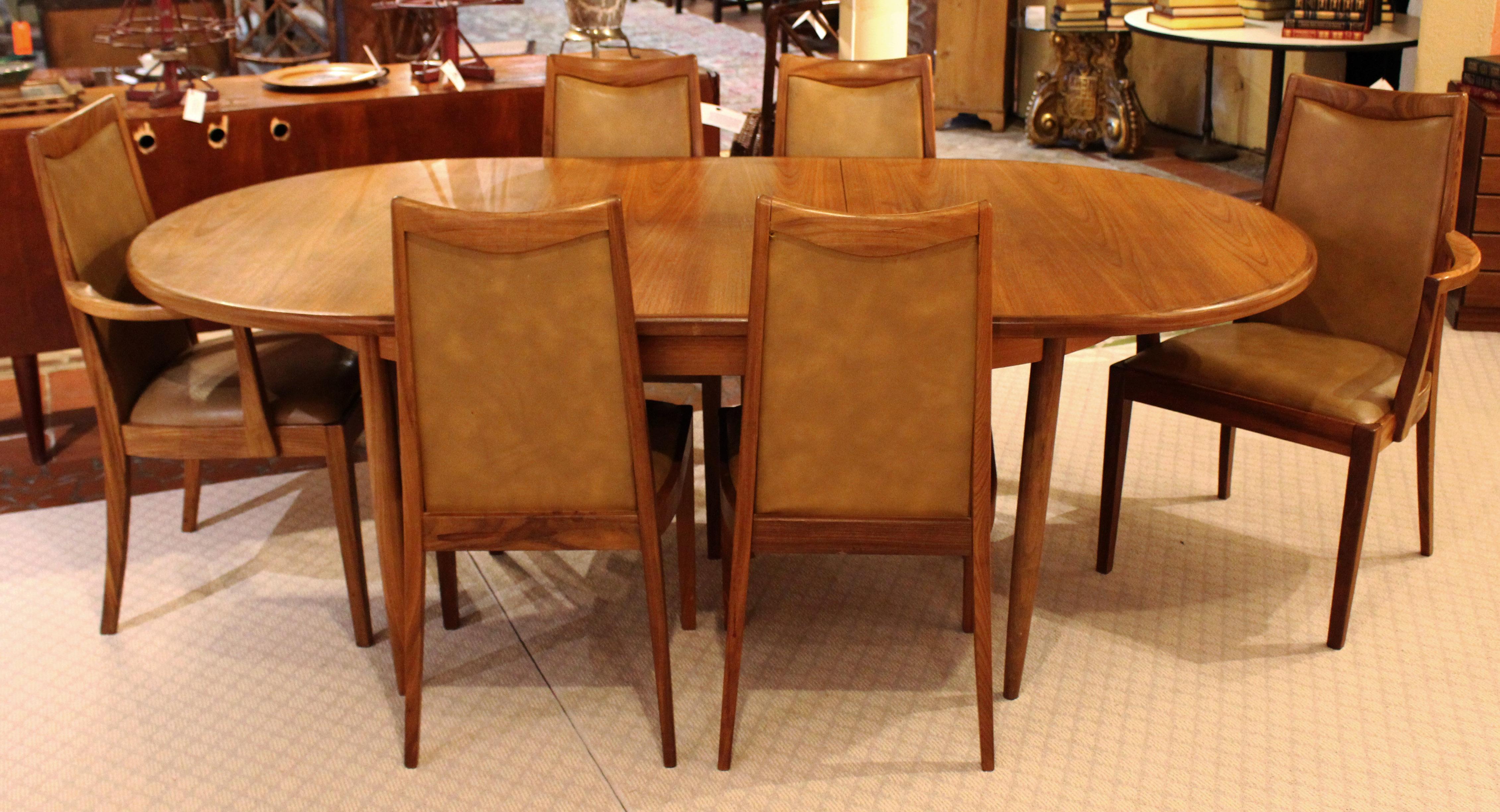 Mid-Century Modern Teak Dining Table with Six Chairs 6