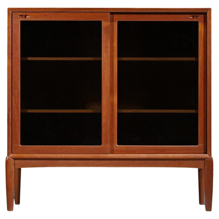 MidCentury Modern Teak Display w/ Sliding Glass Doors by HW