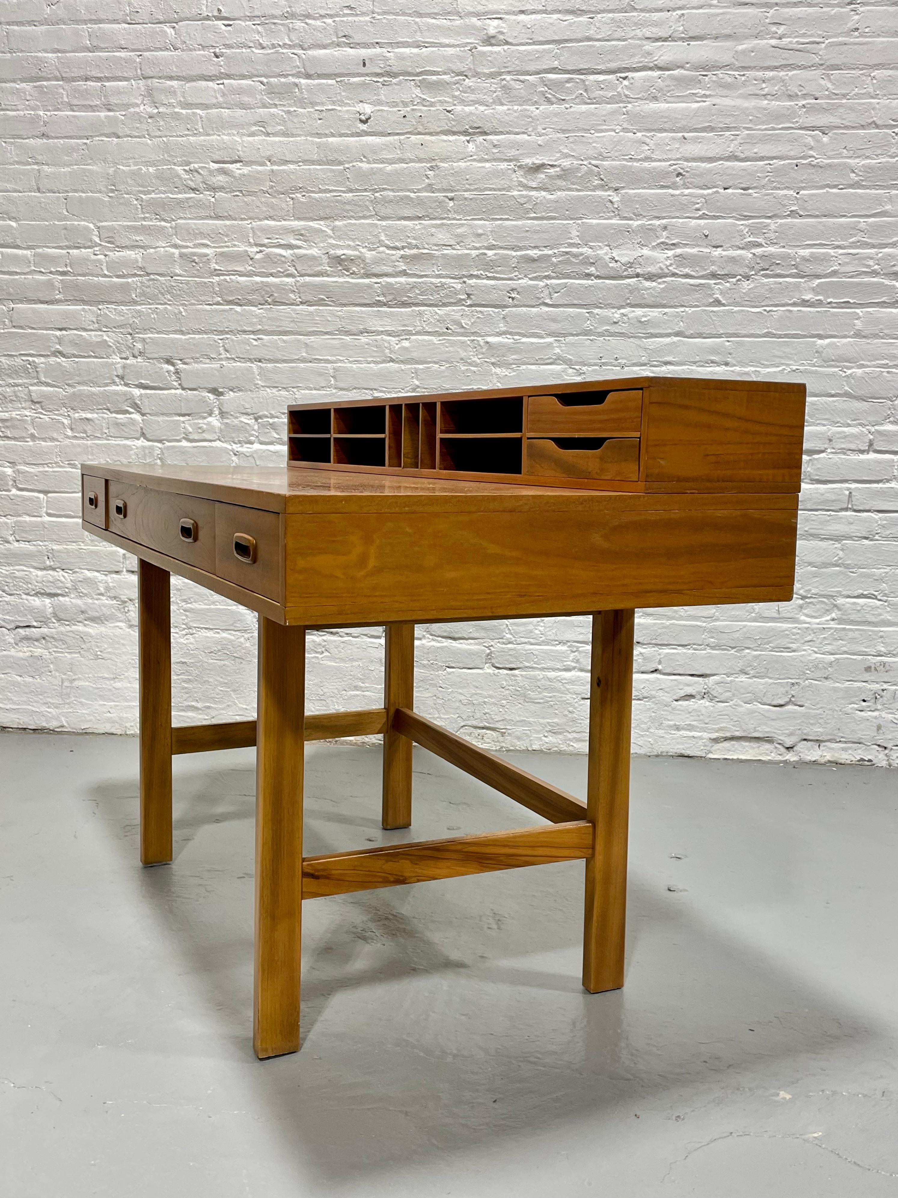 Mid-Century Modern Mid Century Modern Teak Double Sided DESK in the style of Peter Lovig, 1960's For Sale