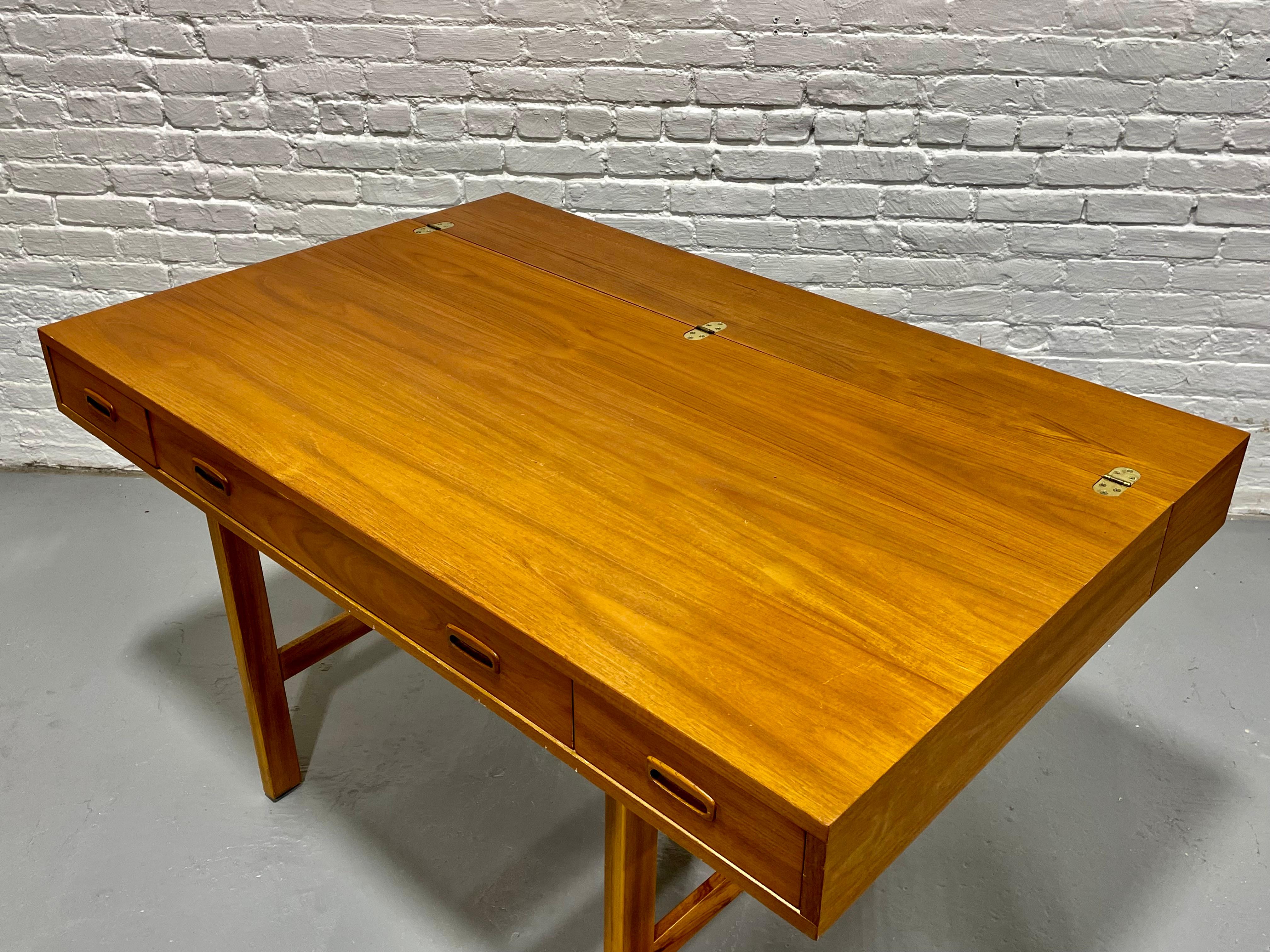 Mid-20th Century Mid Century Modern Teak Double Sided DESK in the style of Peter Lovig, 1960's For Sale