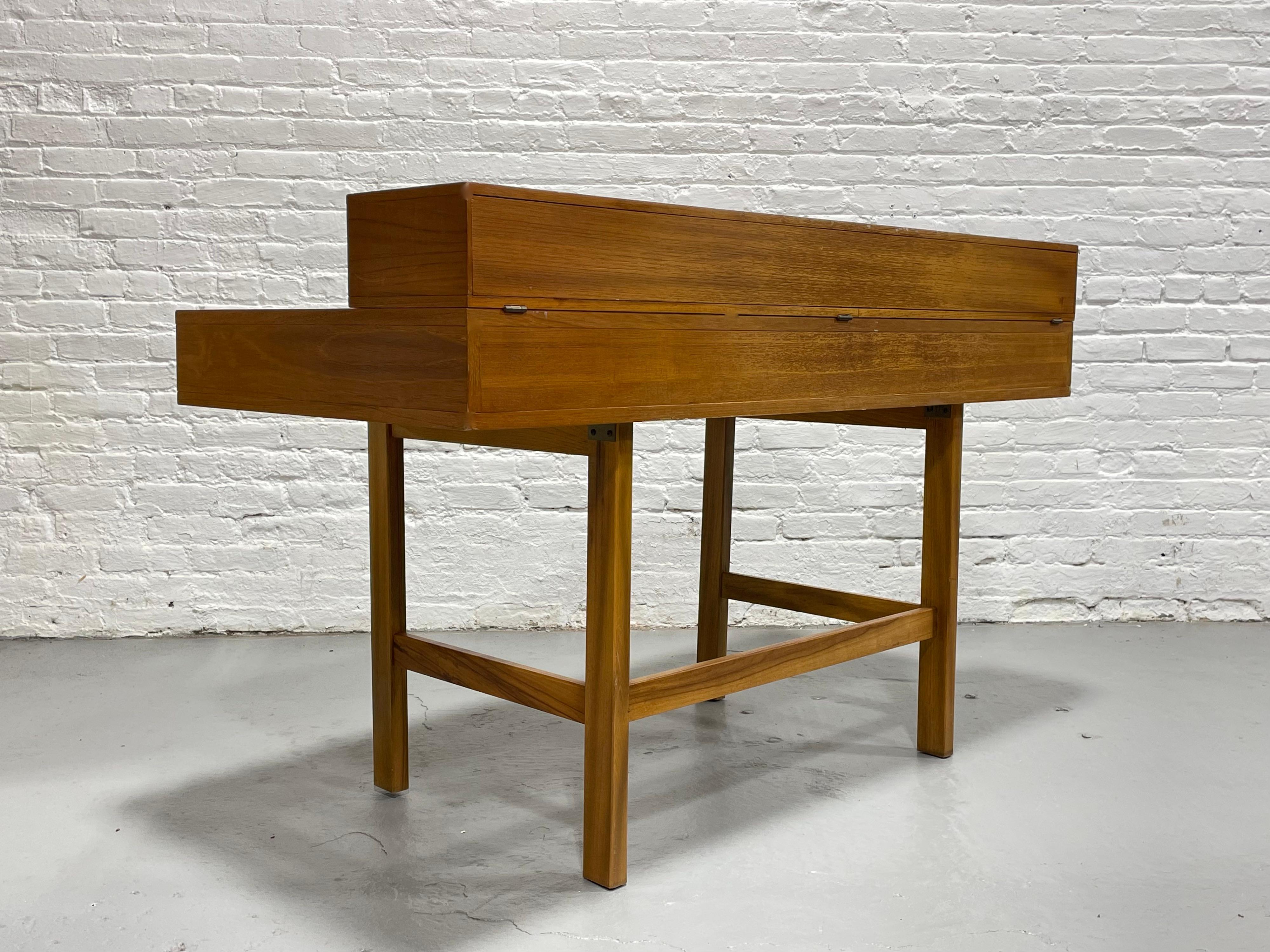 Mid Century Modern Teak Double Sided DESK in the style of Peter Lovig, 1960's For Sale 1