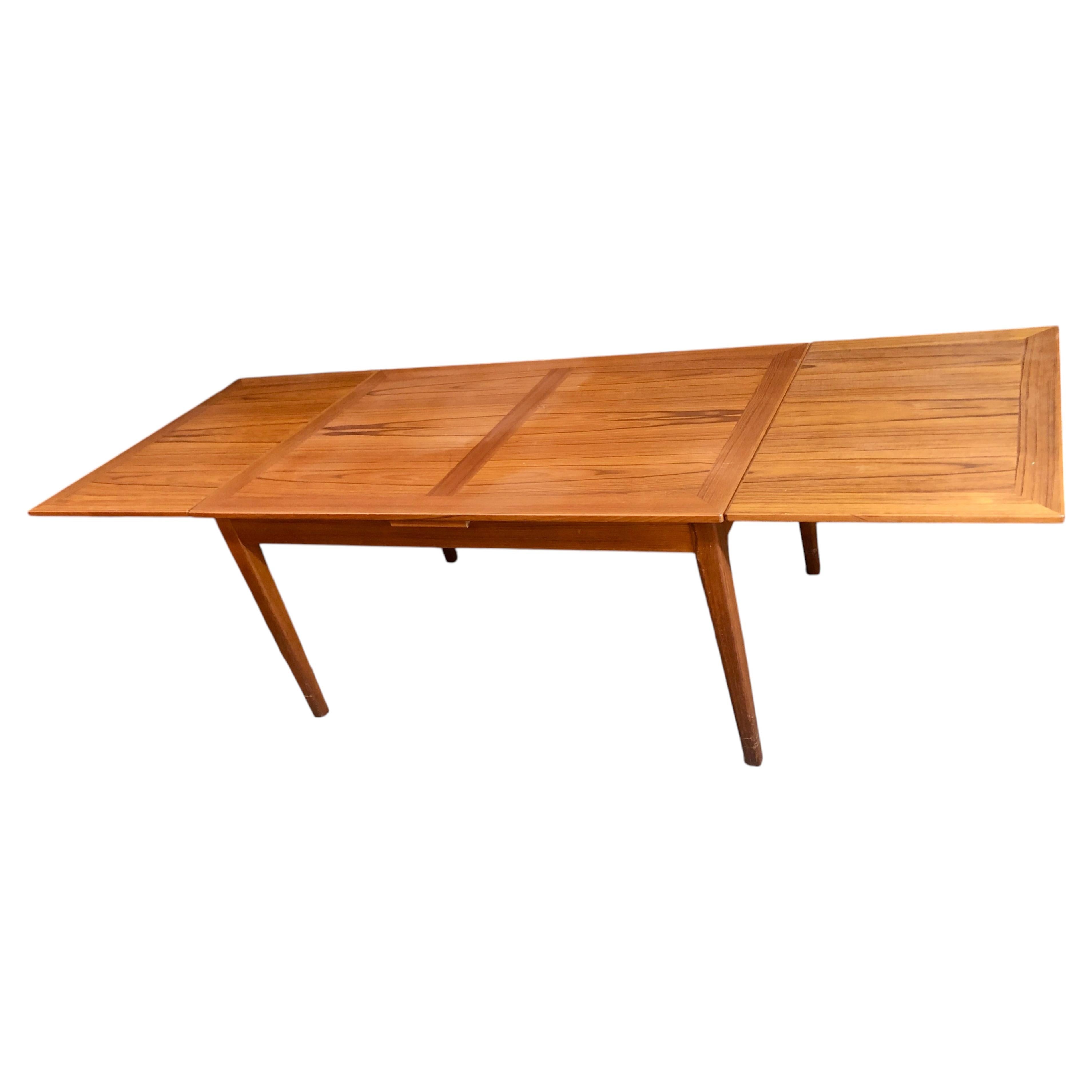 Mid-Century Modern Teak Draw-Leaf Dining Table by Skovby, Denmark
