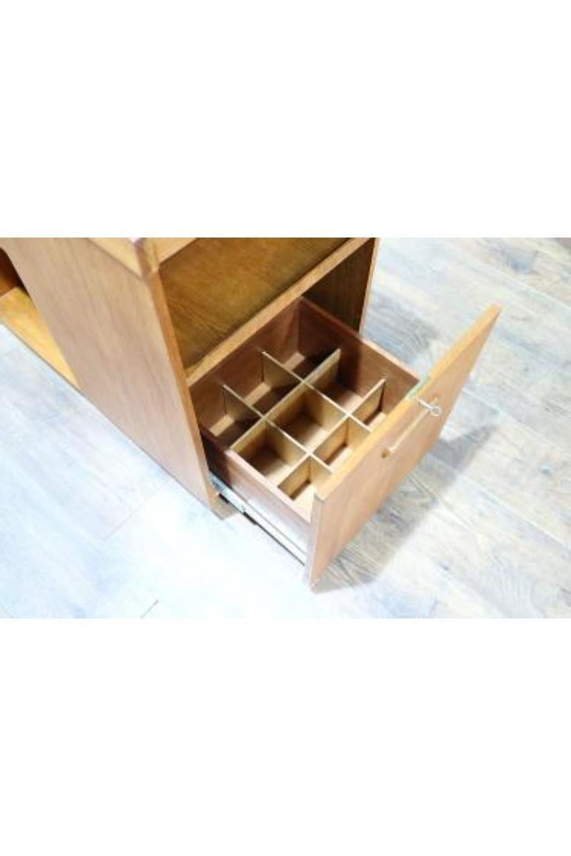 British Mid Century Modern Teak Drinks Trolley Bar Cart Danish Style Vintage Teak