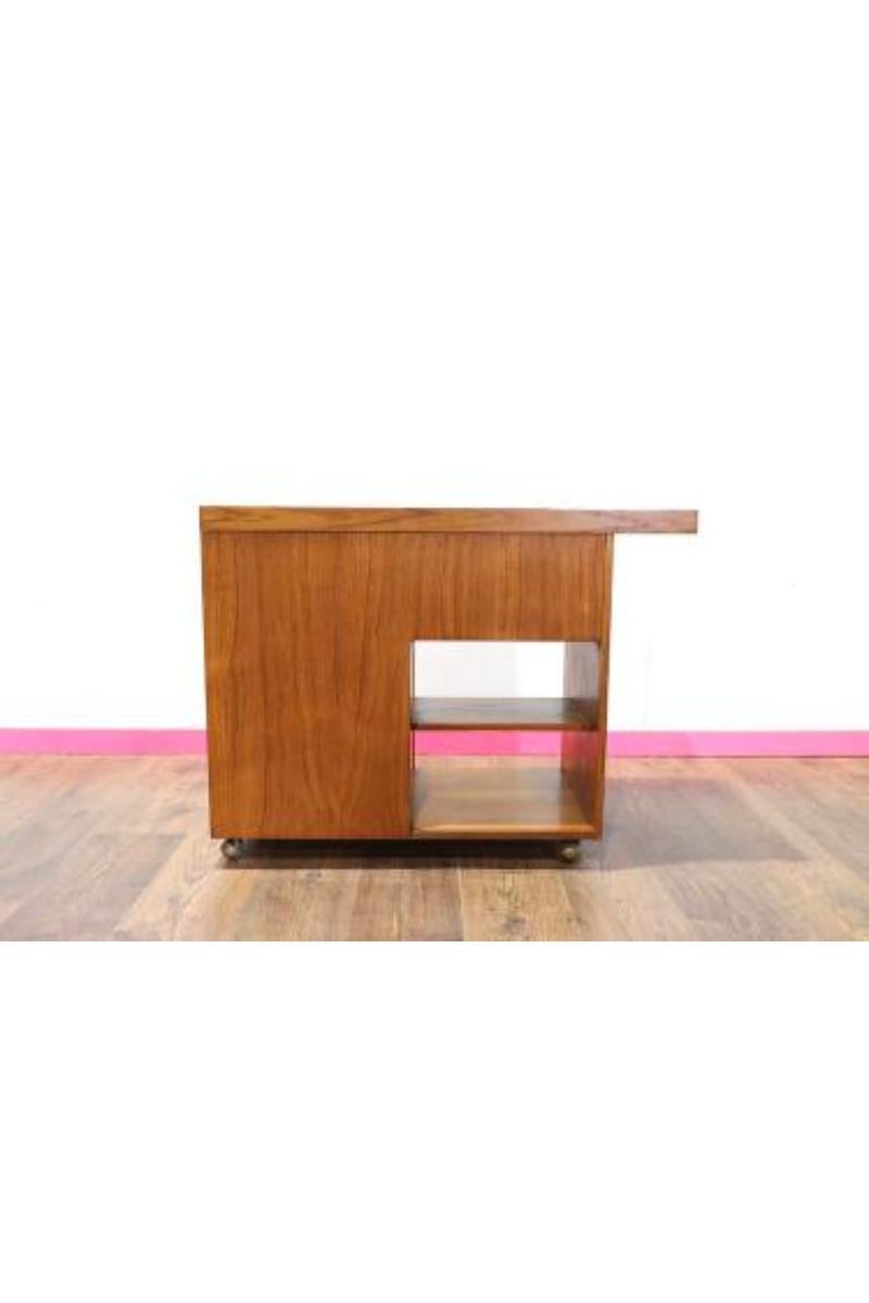 20th Century Mid Century Modern Teak Drinks Trolley Bar Cart Danish Style Vintage Teak