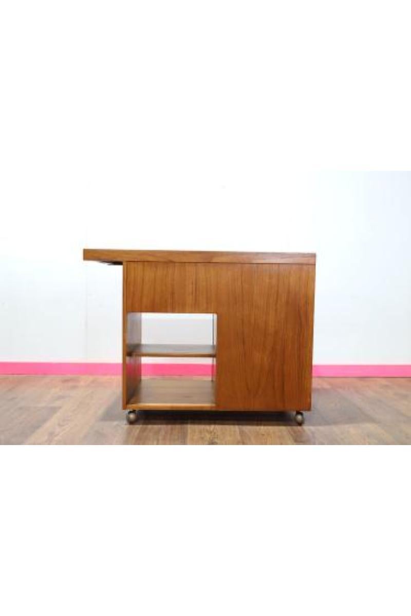 Mid Century Modern Teak Drinks Trolley Bar Cart Danish Style Vintage Teak 1