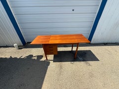 Mid-Century Modern Teak Drop Leaf Desk  Danish Modern Writing Desk