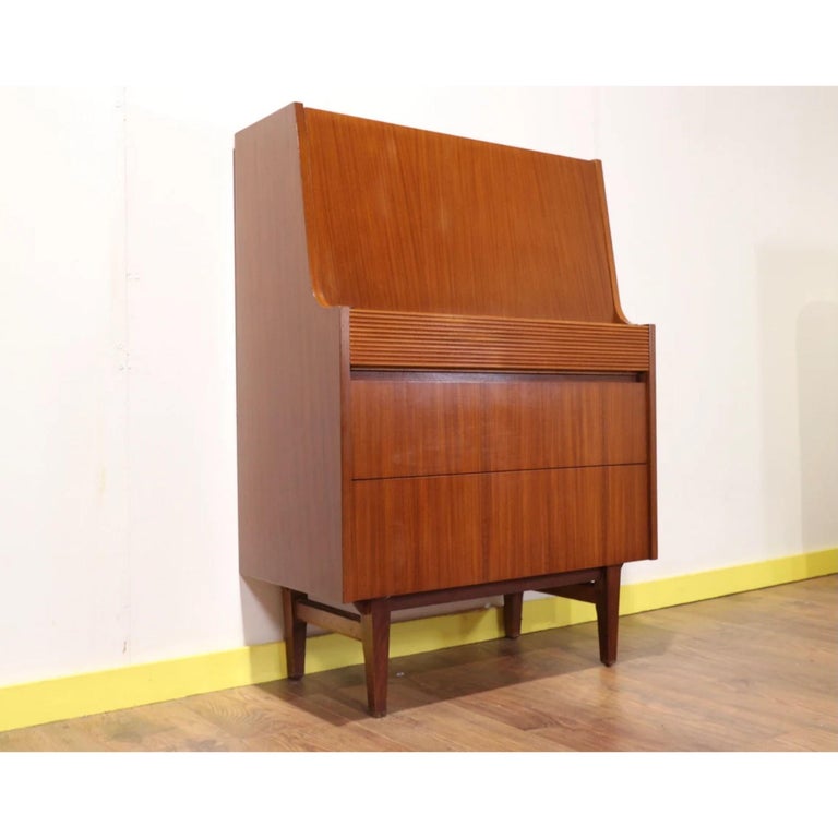 Mid Century Modern Teak Elliots of Newbury Secretaire Desk Bureau ...