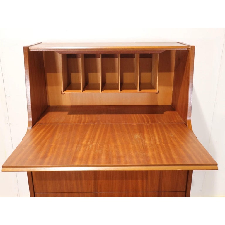 Mid Century Modern Teak Elliots of Newbury Secretaire Desk Bureau ...