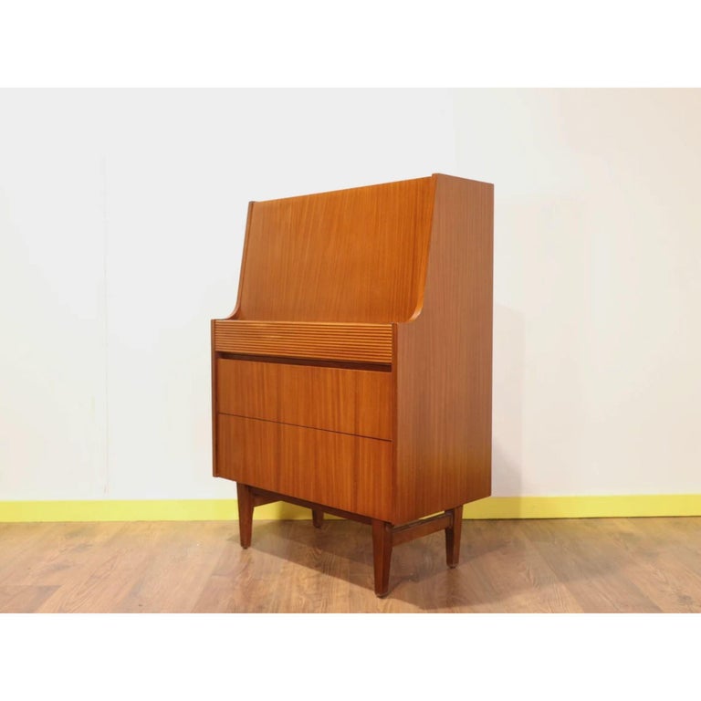 Mid Century Modern Teak Elliots of Newbury Secretaire Desk Bureau ...