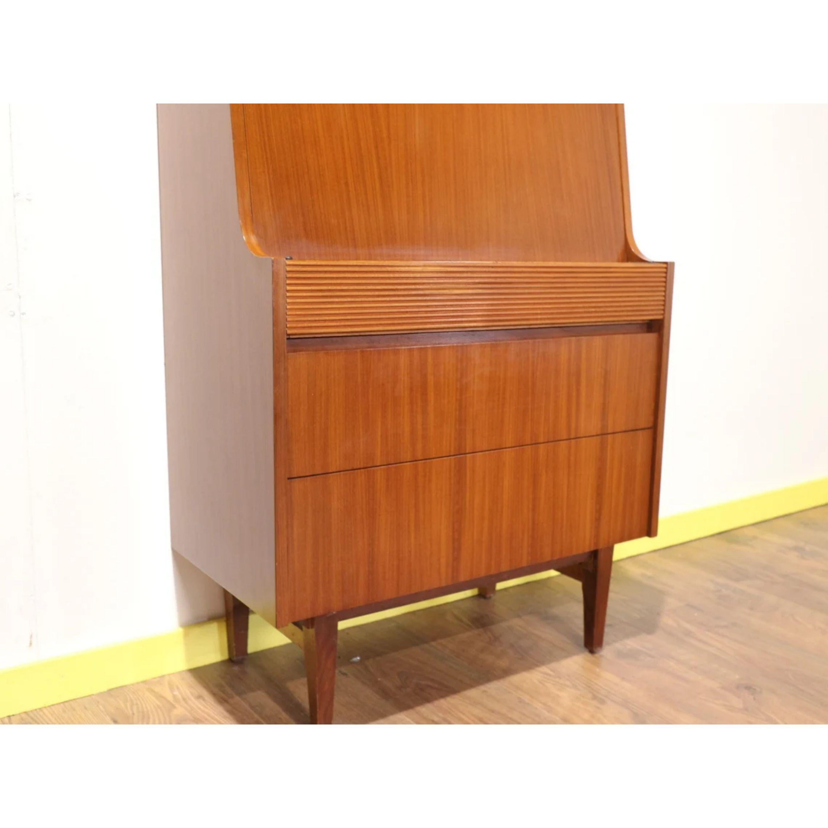 Mid Century Modern Teak Elliots of Newbury Secretaire Desk Bureau Danish Style 3