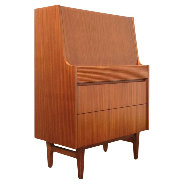 Mid Century Modern Teak Elliots of Newbury Secretaire Desk Bureau ...