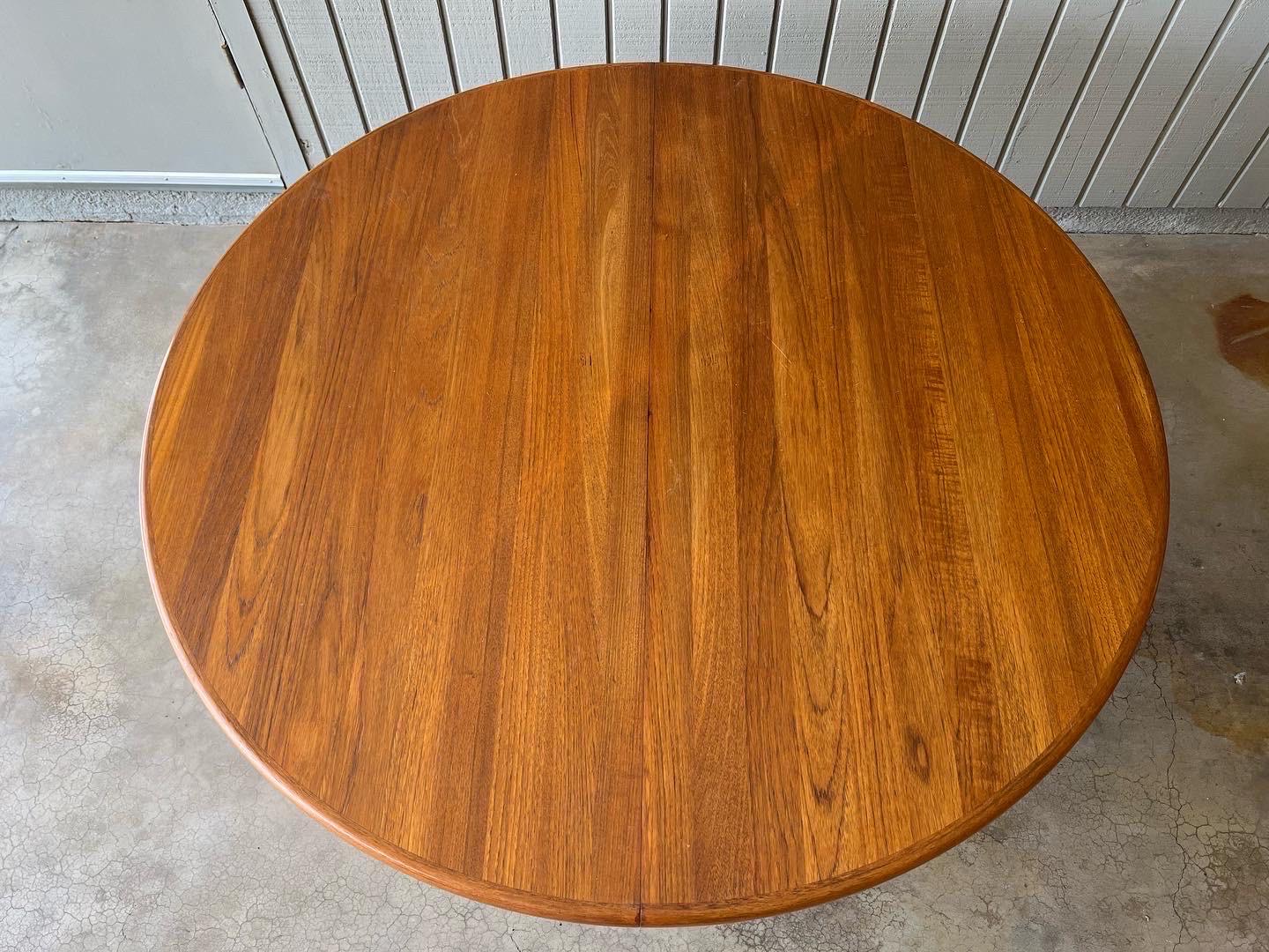 Mid century modern teak extendable dining table 3