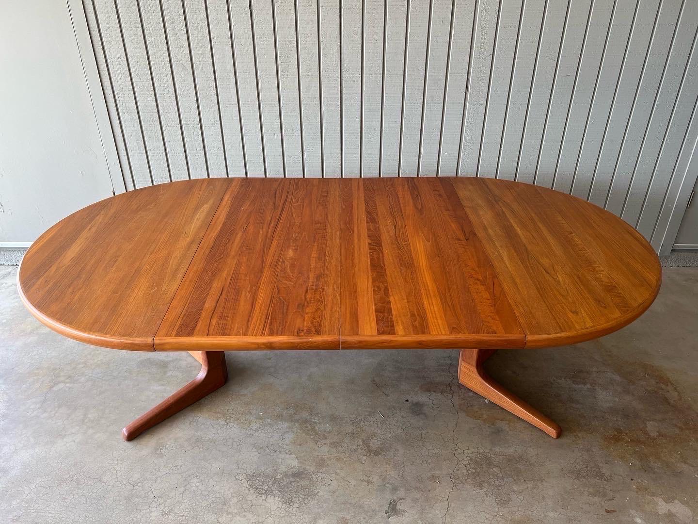 Mid century modern teak extendable dining table 2